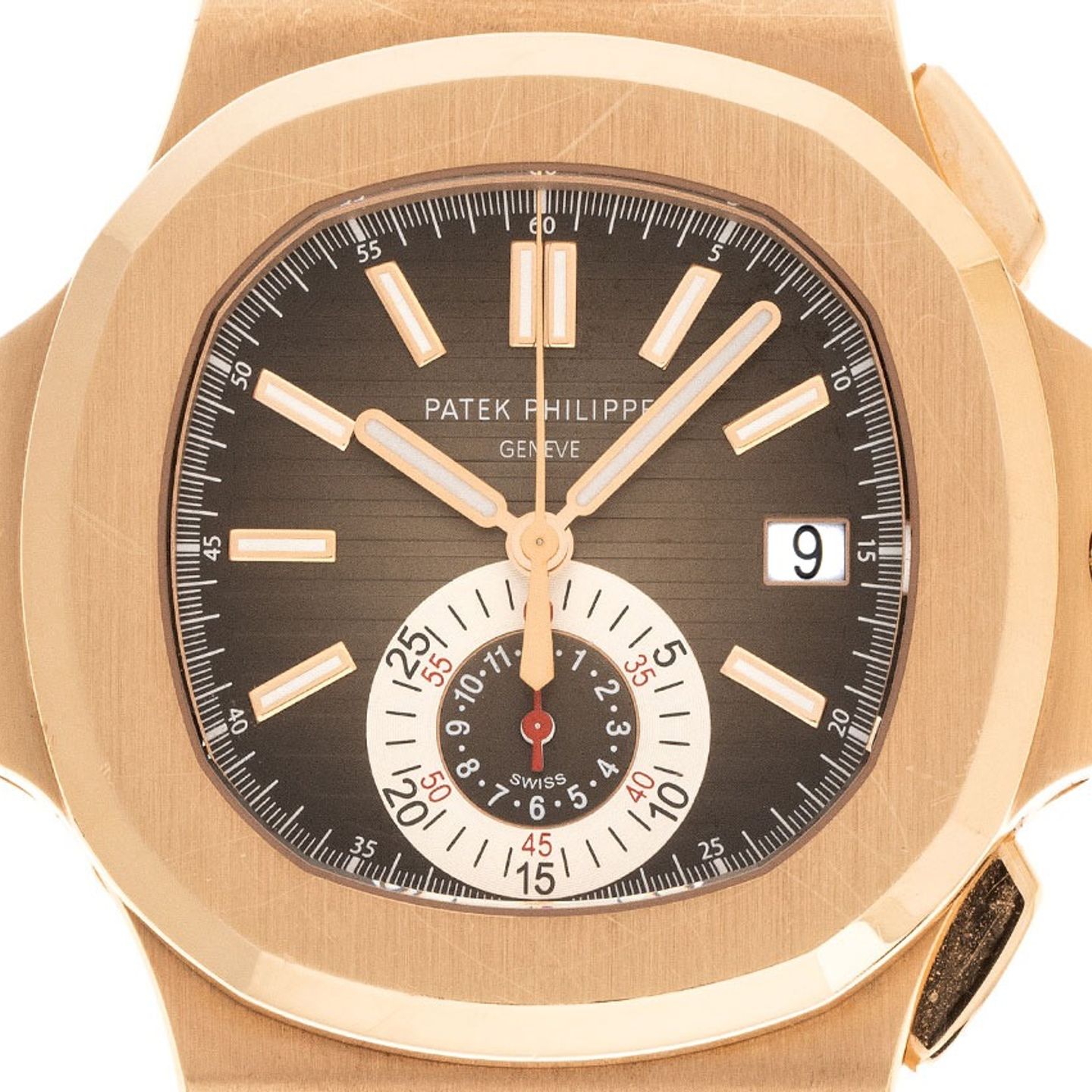 Patek Philippe Nautilus 5980R-001 (2019) - Bruin wijzerplaat 41mm Roségoud (1/7)