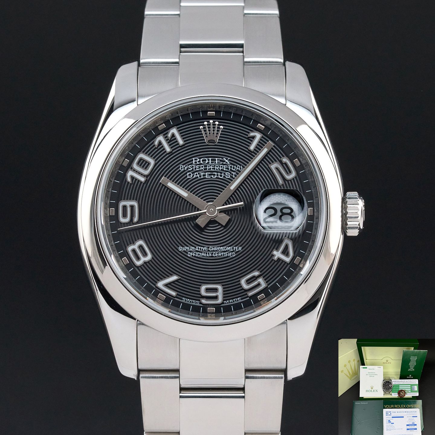Rolex Datejust 36 116200 (2006) - Zwart wijzerplaat 36mm Staal (1/8)
