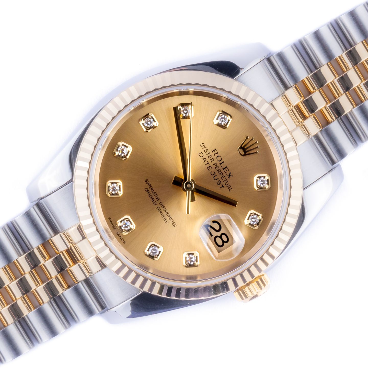 Rolex Datejust 36 116233 (2005) - Champagne wijzerplaat 36mm Goud/Staal (1/8)