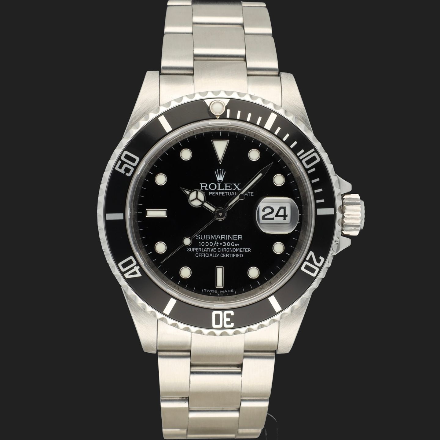 Rolex Submariner Date 16610 (2009) - Black dial 40 mm Steel case (3/8)