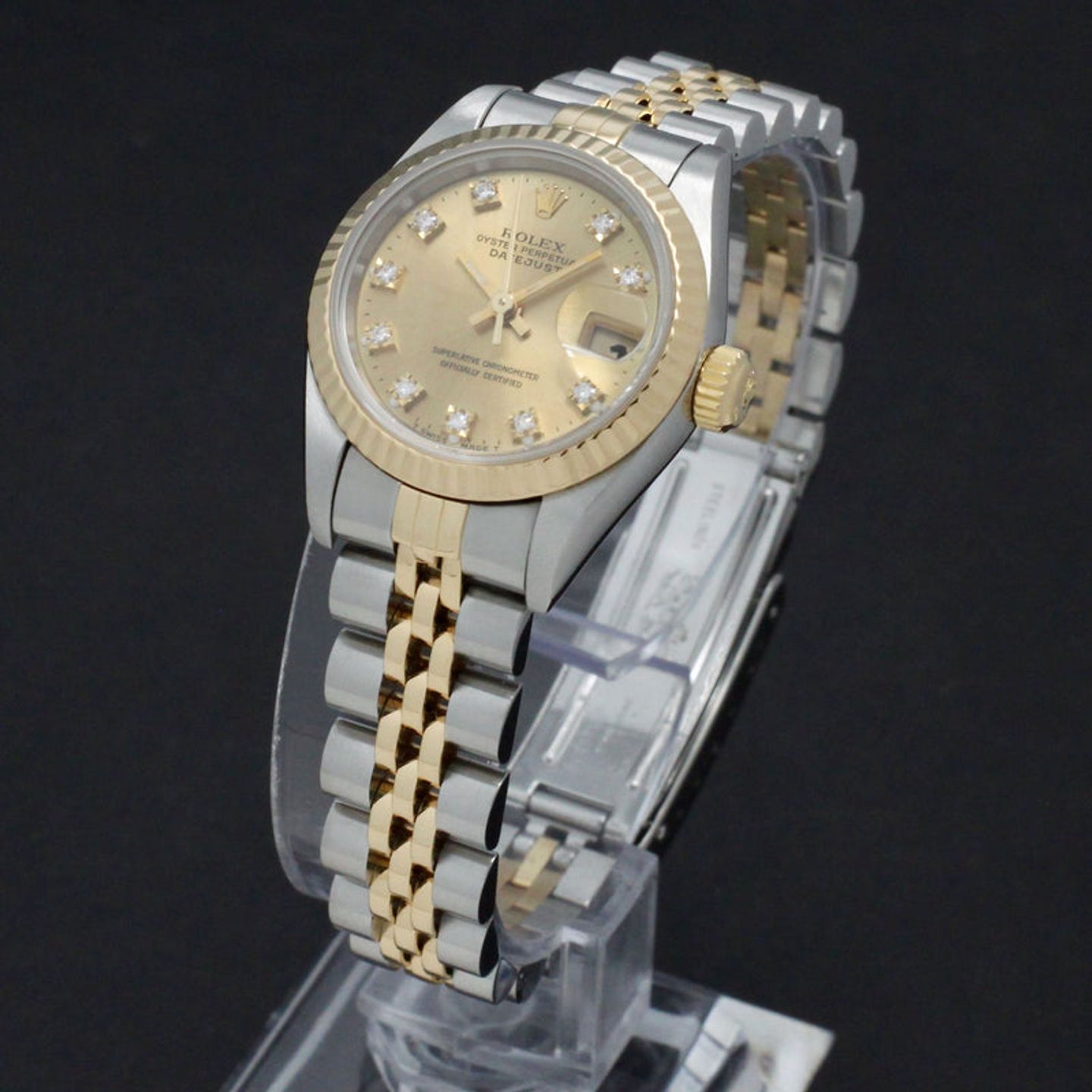 Rolex Lady-Datejust 69173 (1993) - Gold dial 26 mm Gold/Steel case (2/7)