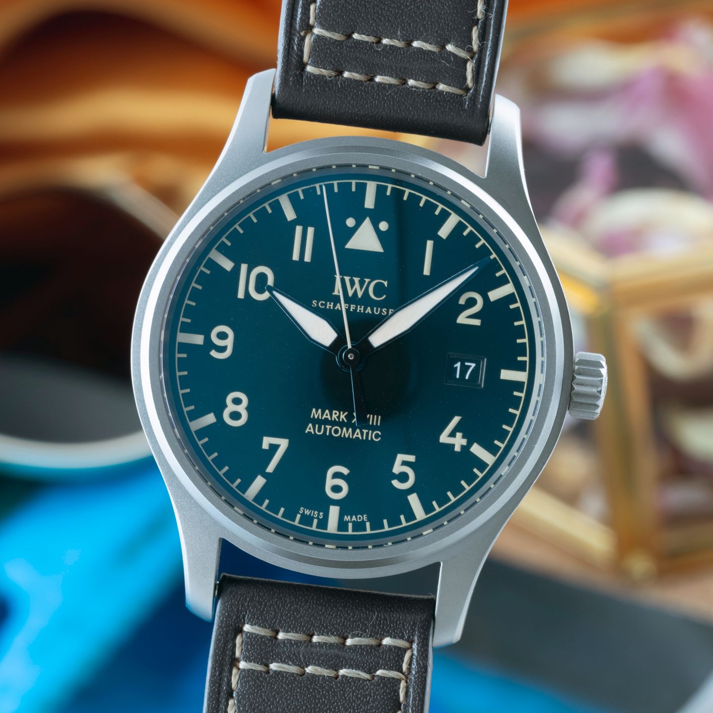 IWC Pilot Mark IW327006 (Onbekend (willekeurig serienummer)) - Zwart wijzerplaat 40mm Titanium (3/8)