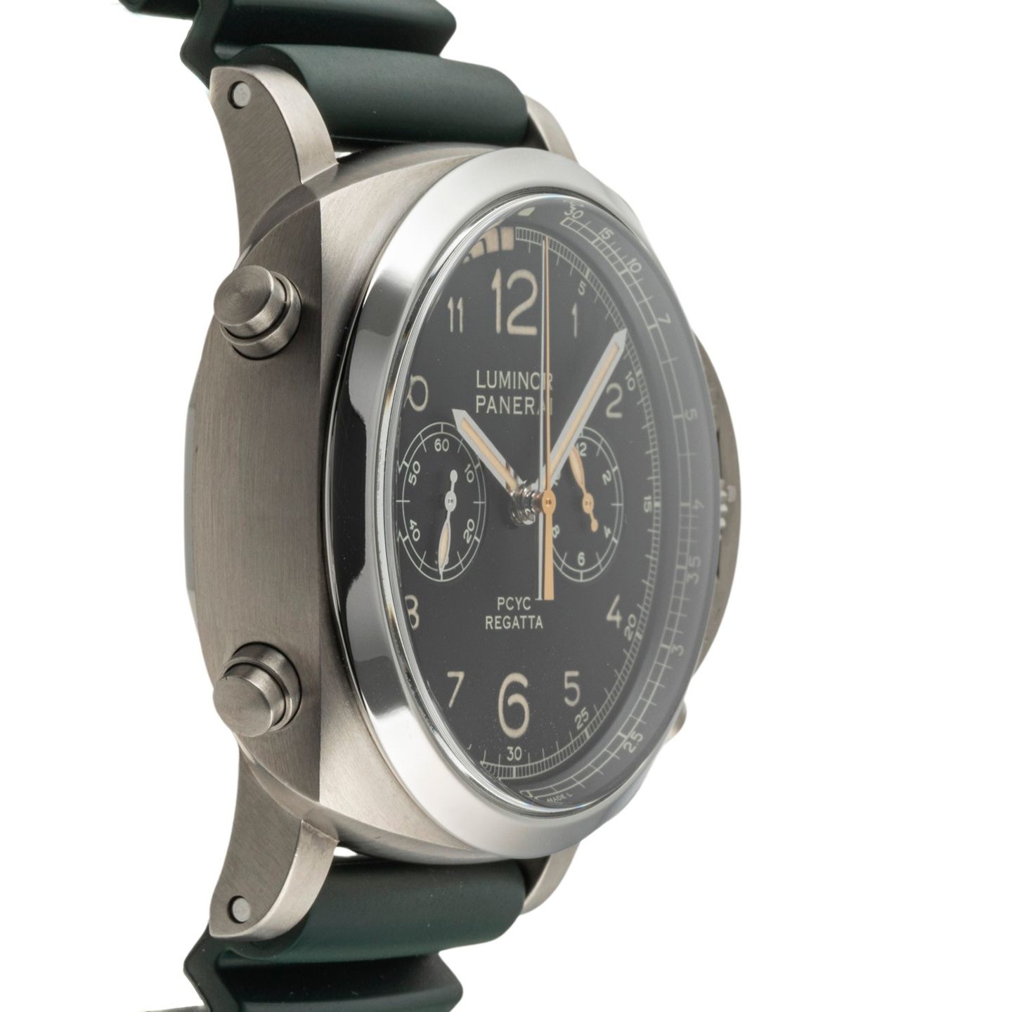 Panerai Luminor 1950 Regatta 3 Days Chrono Flyback PAM00652 (Onbekend (willekeurig serienummer)) - Zwart wijzerplaat 47mm Titanium (7/8)