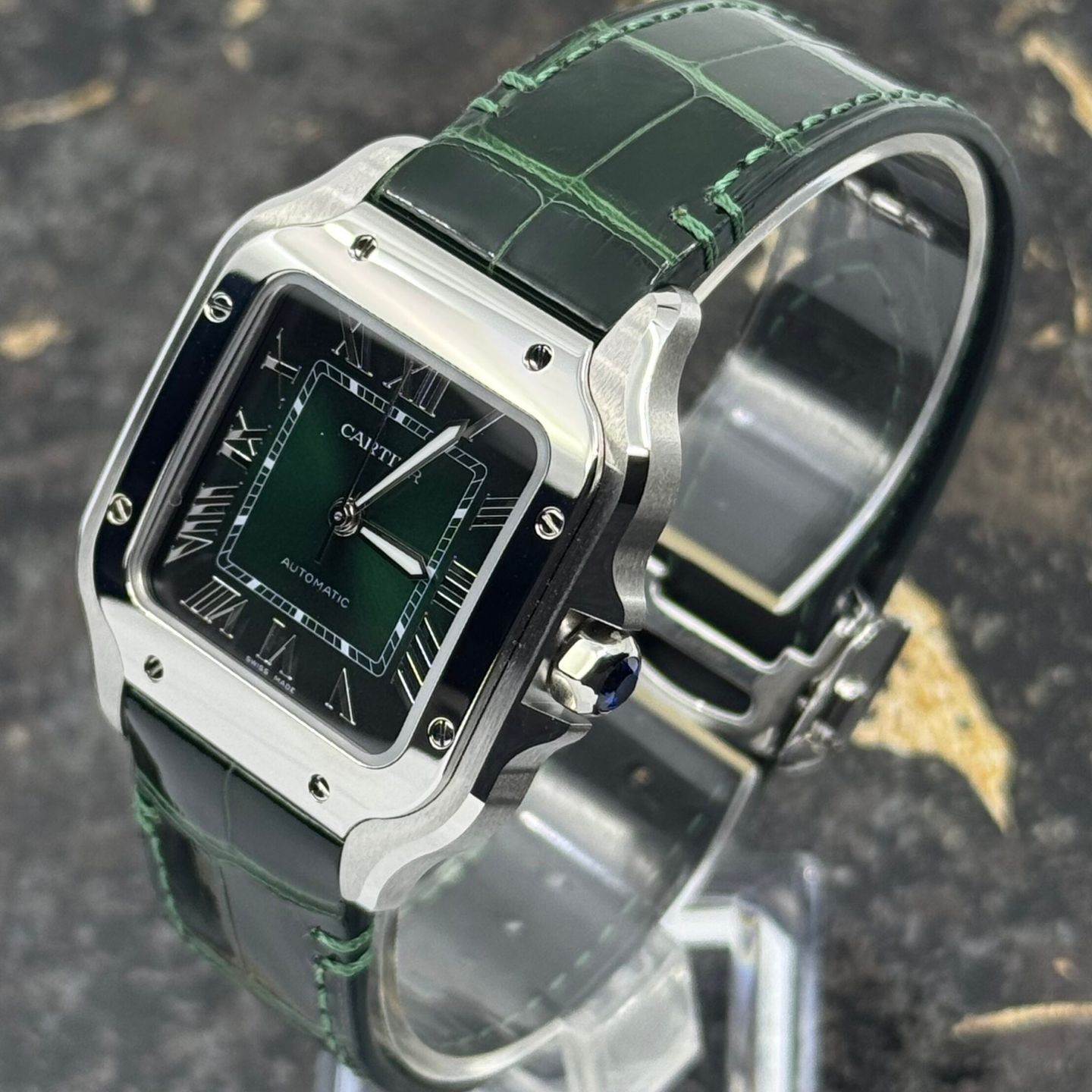 Cartier Santos WSSA0061 (2026) - Groen wijzerplaat 35mm Staal (5/8)
