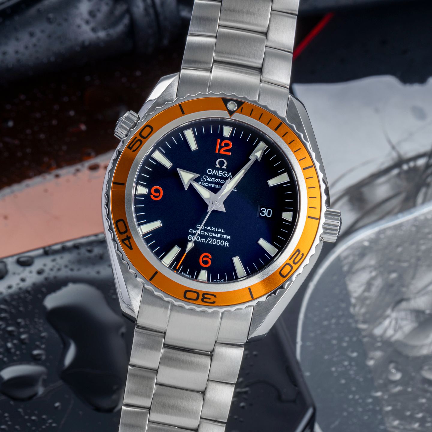 Omega Seamaster Planet Ocean 2208.50.00 (Onbekend (willekeurig serienummer)) - Zwart wijzerplaat 46mm Staal (3/8)