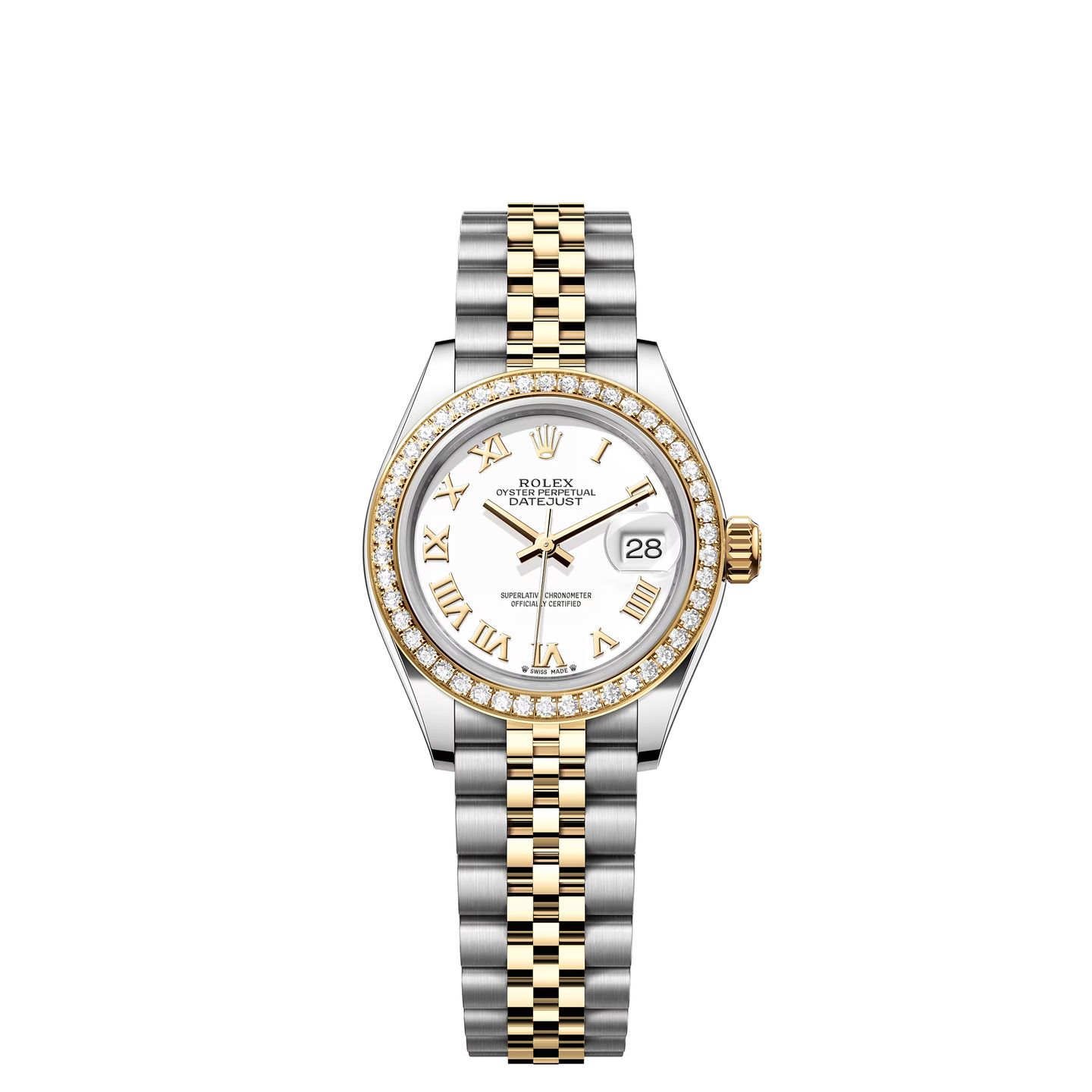 Rolex Lady-Datejust 279383RBR (2024) - White dial 28 mm Gold/Steel case (1/1)