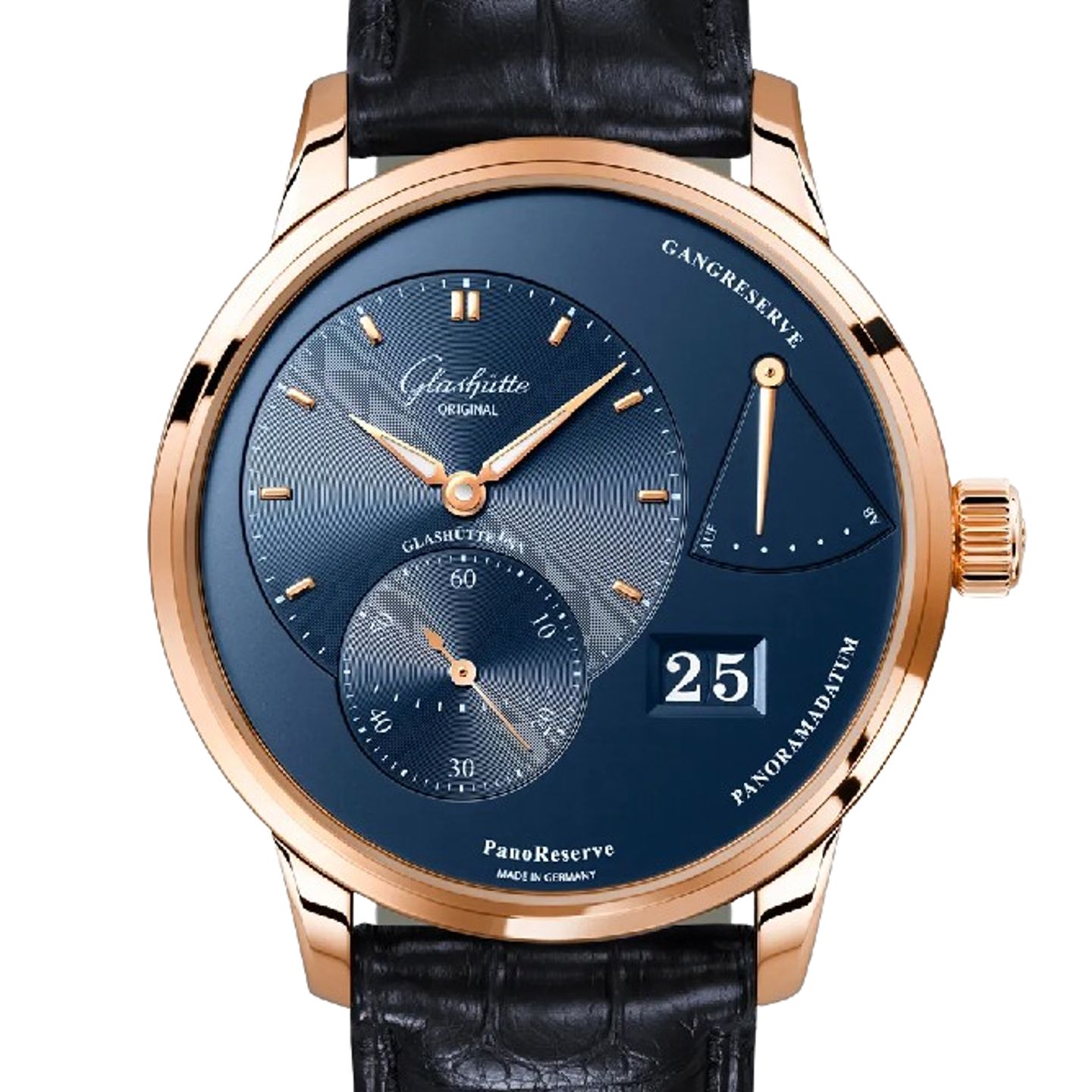 Glashütte Original PanoReserve 1-65-01-04-15-61 (2024) - Blue dial 40 mm Red Gold case (1/1)