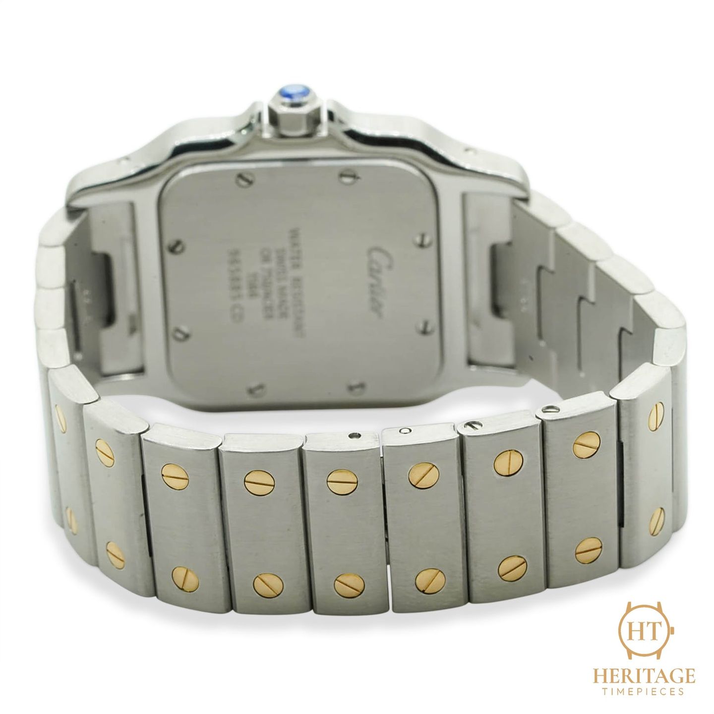 Cartier Santos Galbée W20011C4 (2000) - Silver dial 29 mm Gold/Steel case (7/8)
