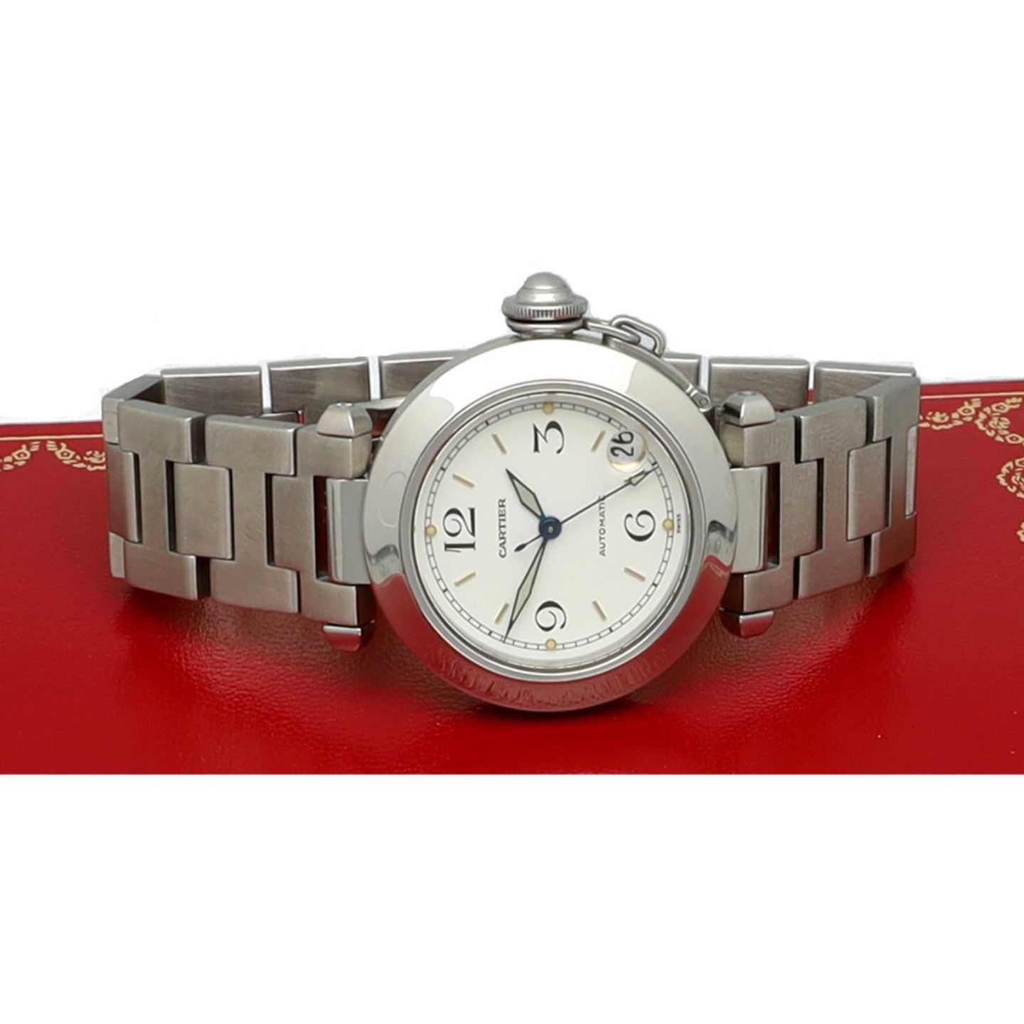 Cartier Pasha C 2324 (1997) - White dial 35 mm Steel case (7/7)