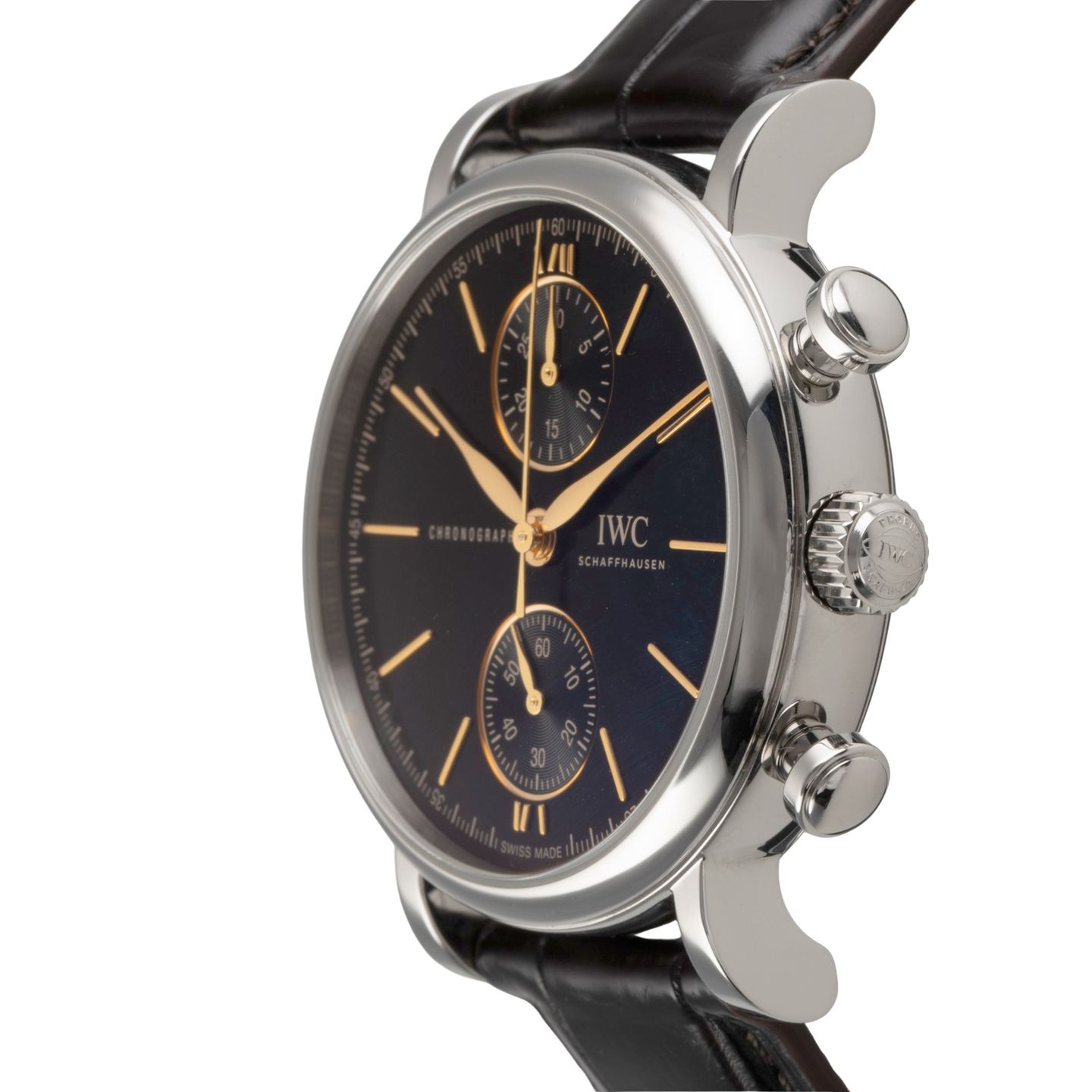 IWC Portofino Chronograph IW391404 (Unknown (random serial)) - Black dial 39 mm Steel case (6/8)