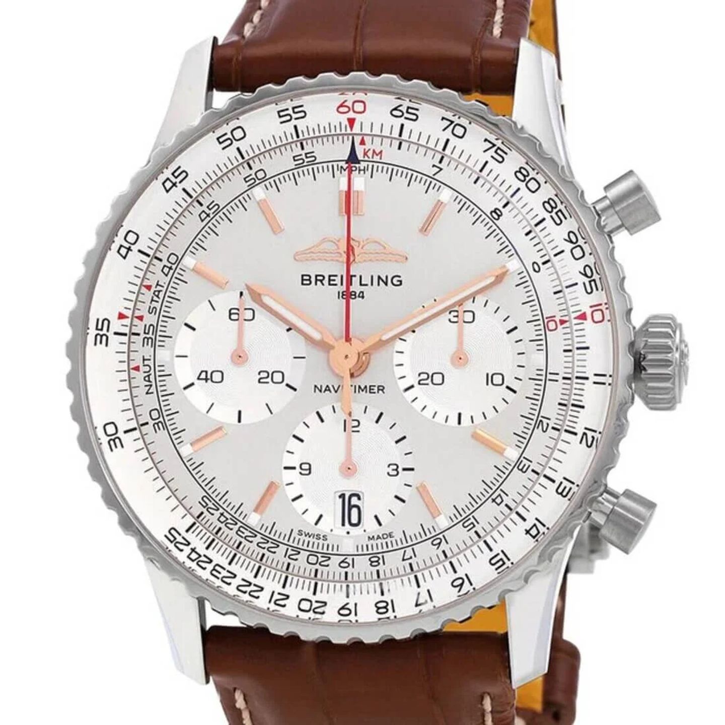 Breitling Navitimer RB0139211G1P1 (2023) - Silver dial 41 mm Red Gold case (1/2)