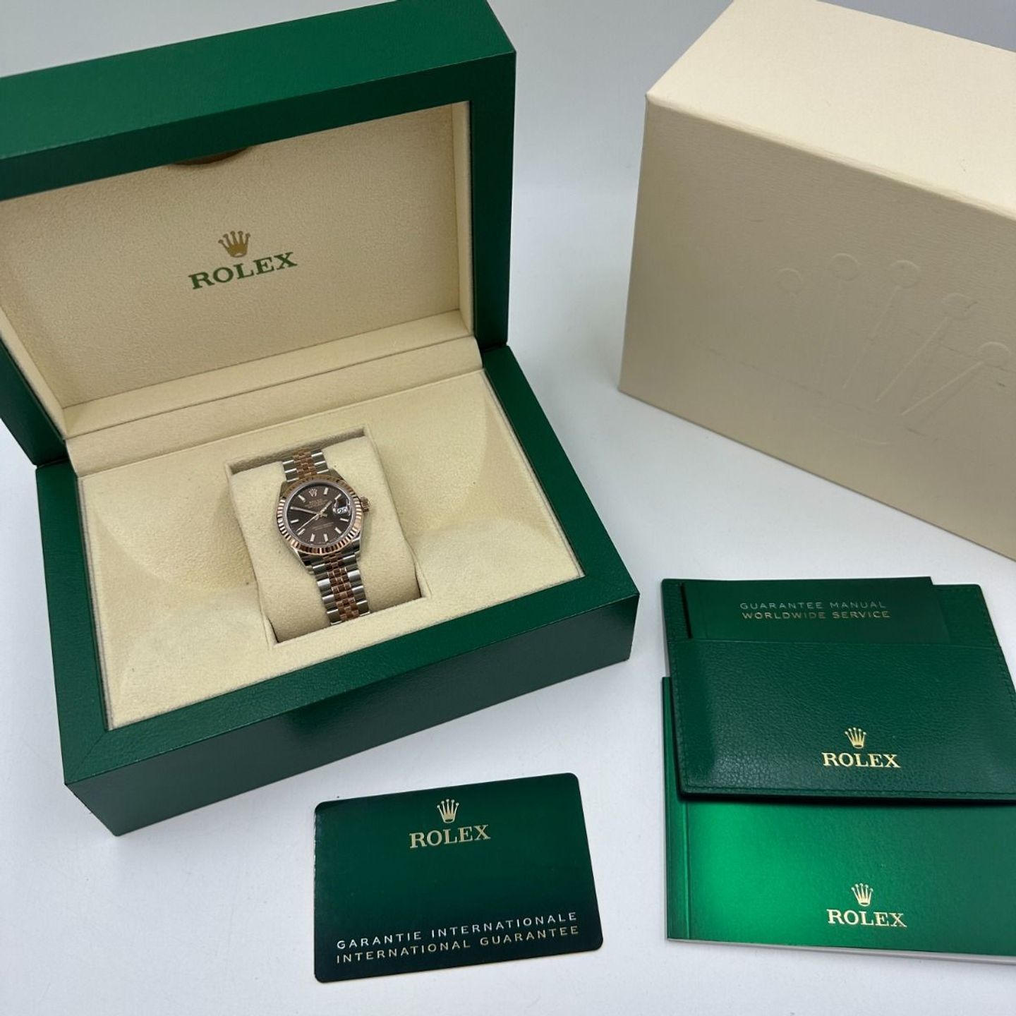 Rolex Lady-Datejust 279171 (2024) - Bruin wijzerplaat 28mm Staal (2/8)