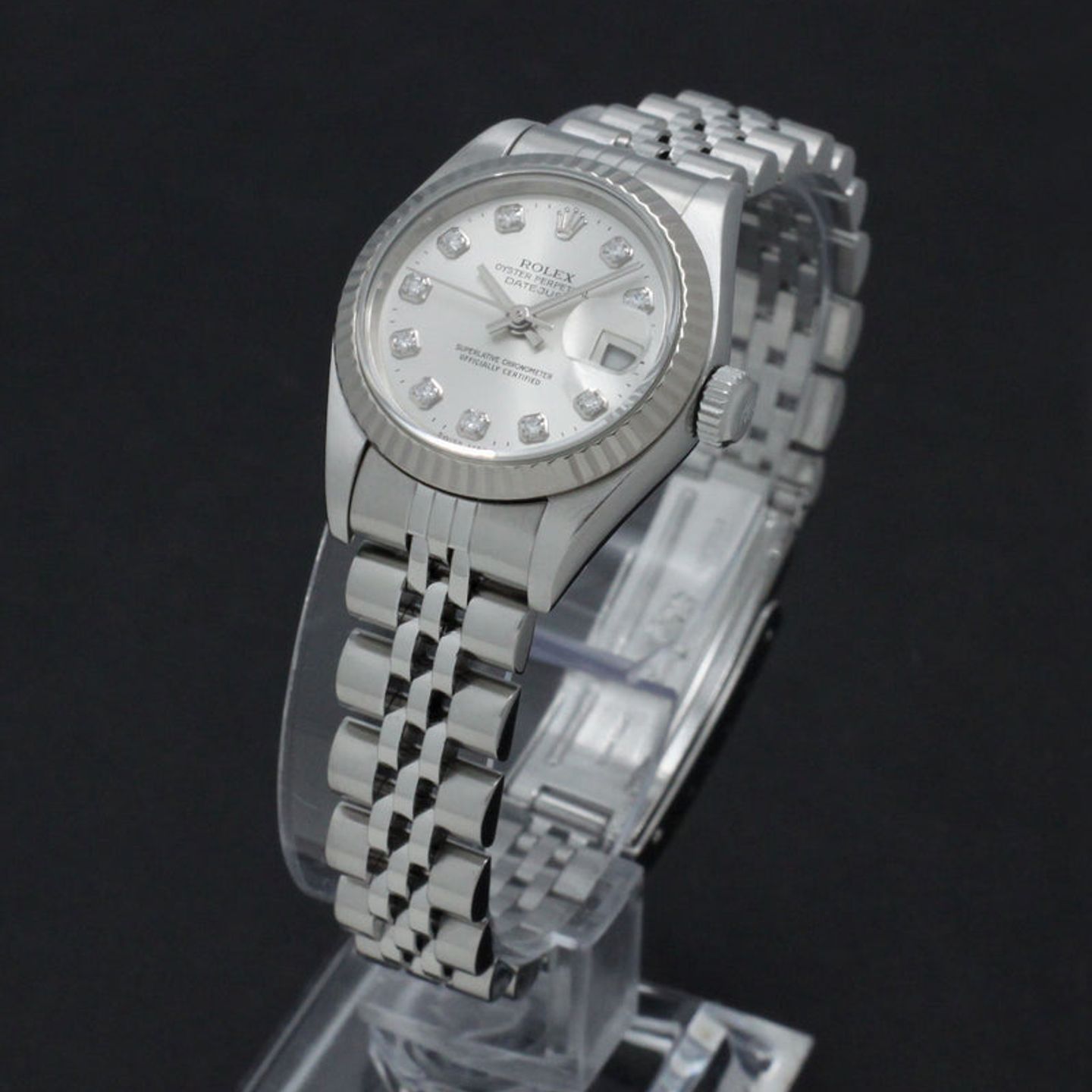 Rolex Lady-Datejust 79174 (2001) - Zilver wijzerplaat 26mm Staal (5/7)