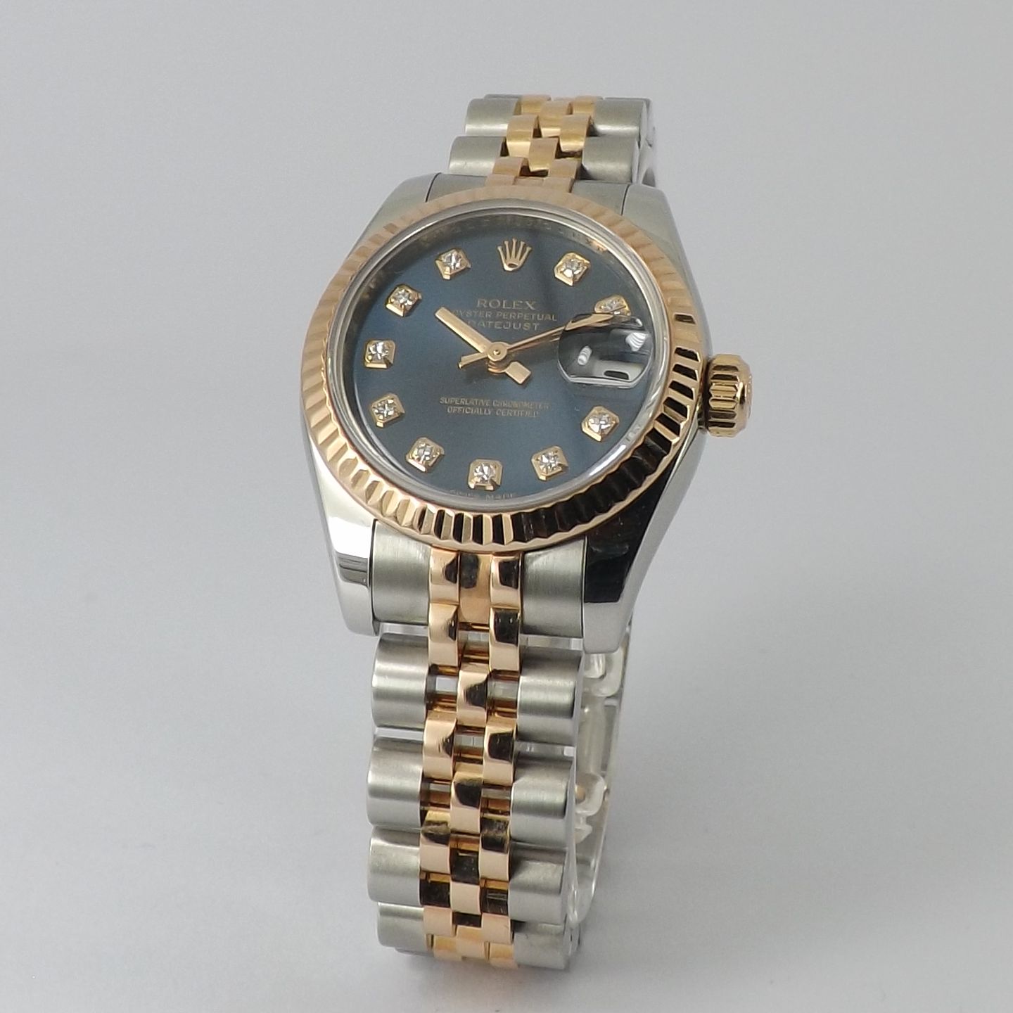 Rolex Lady-Datejust 179171 (2016) - Blue dial 26 mm Gold/Steel case (1/8)