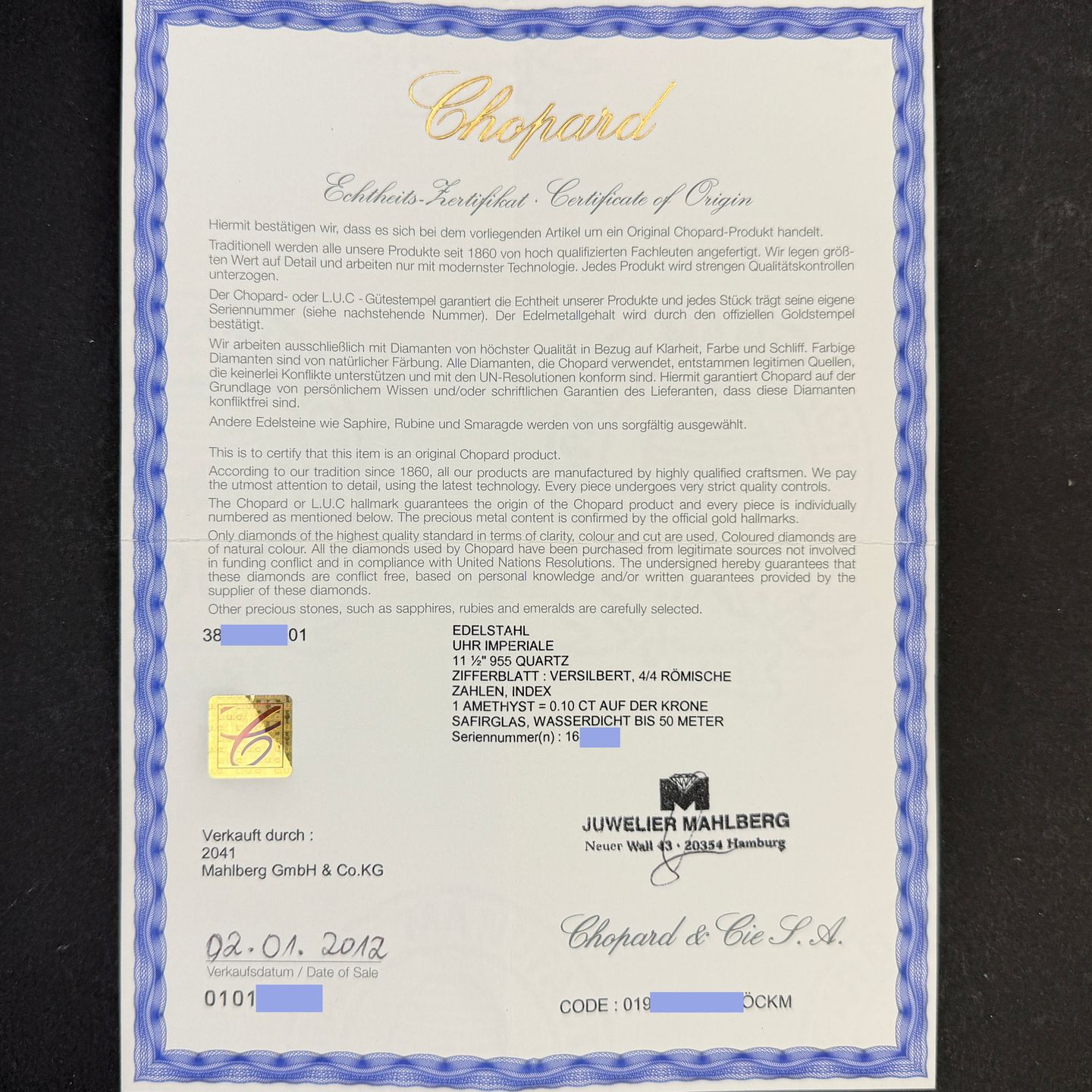 Chopard Imperiale 388532-3001 (2012) - 36 mm Steel case (3/8)