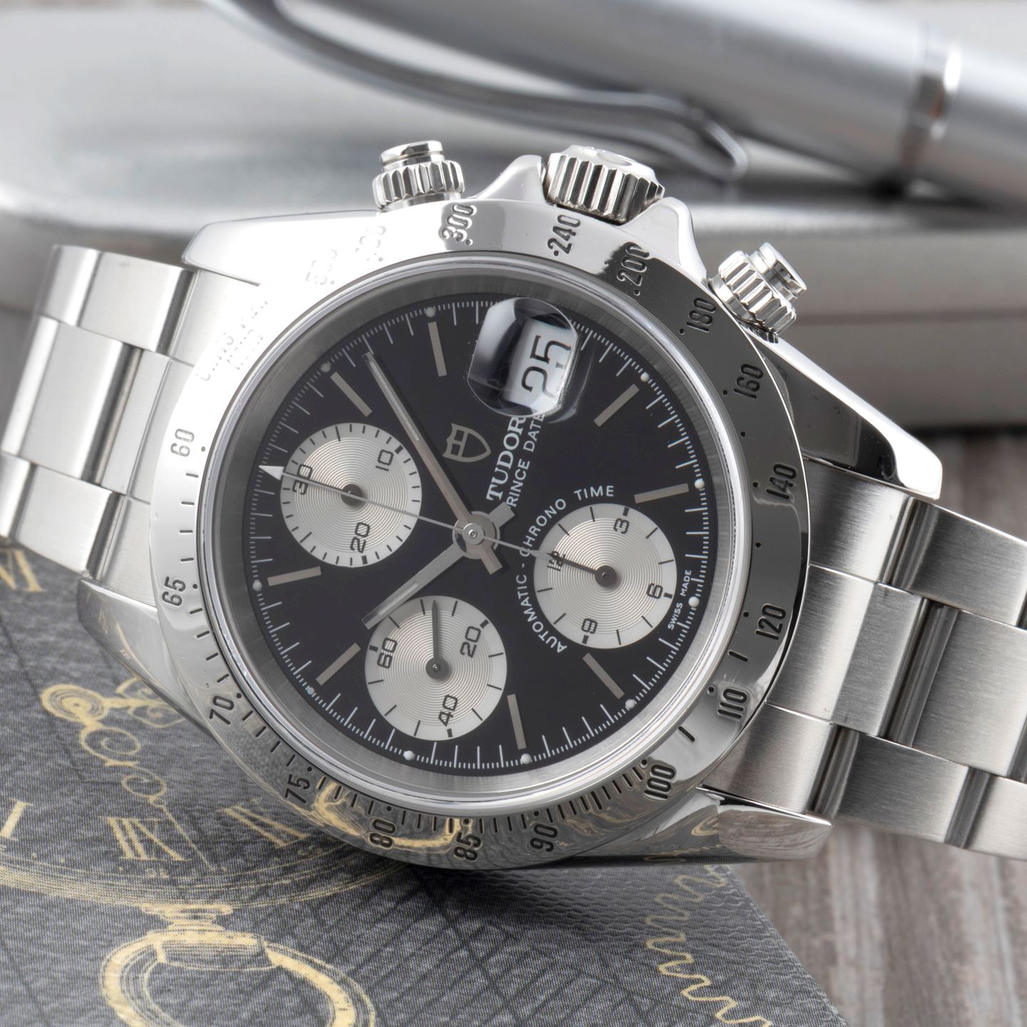 Tudor Prince Date 79280P (2002) - Zwart wijzerplaat 39mm Staal (2/8)