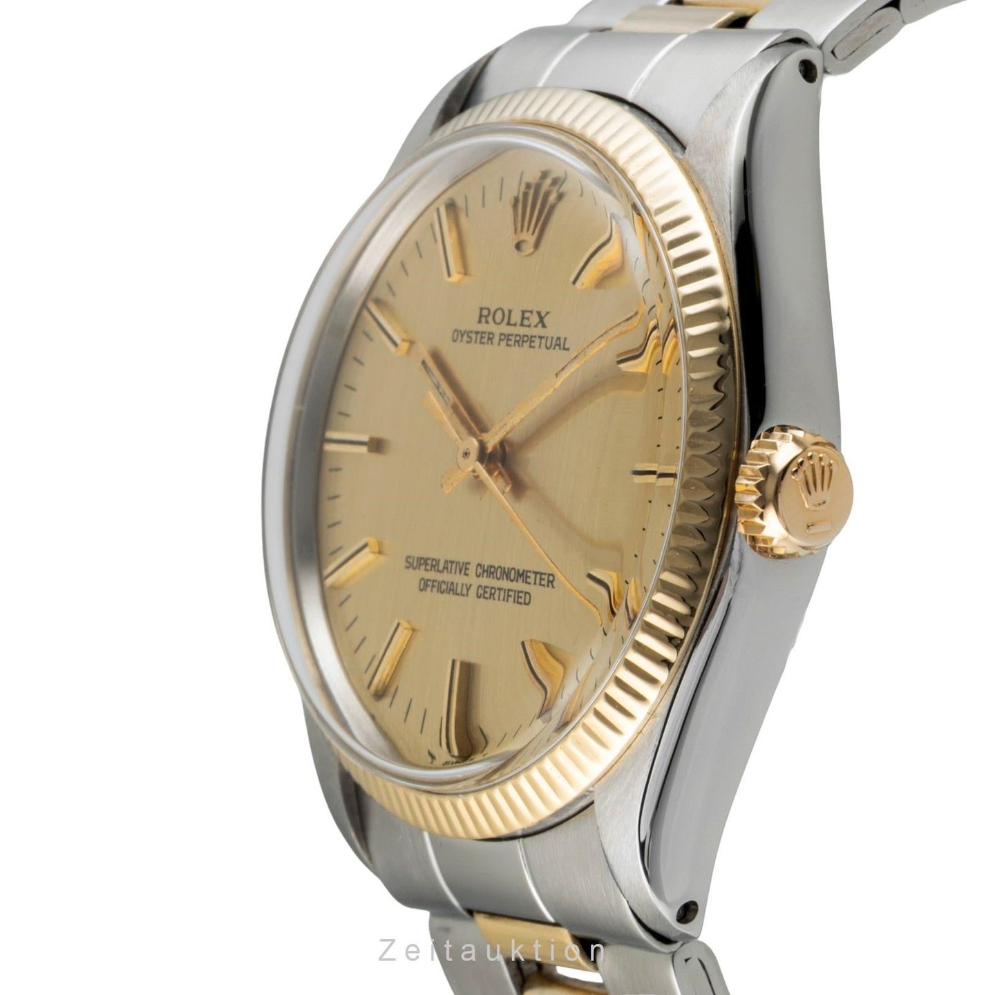 Rolex Oyster Perpetual 1005 (1972) - Champagne dial 34 mm Gold/Steel case (5/8)