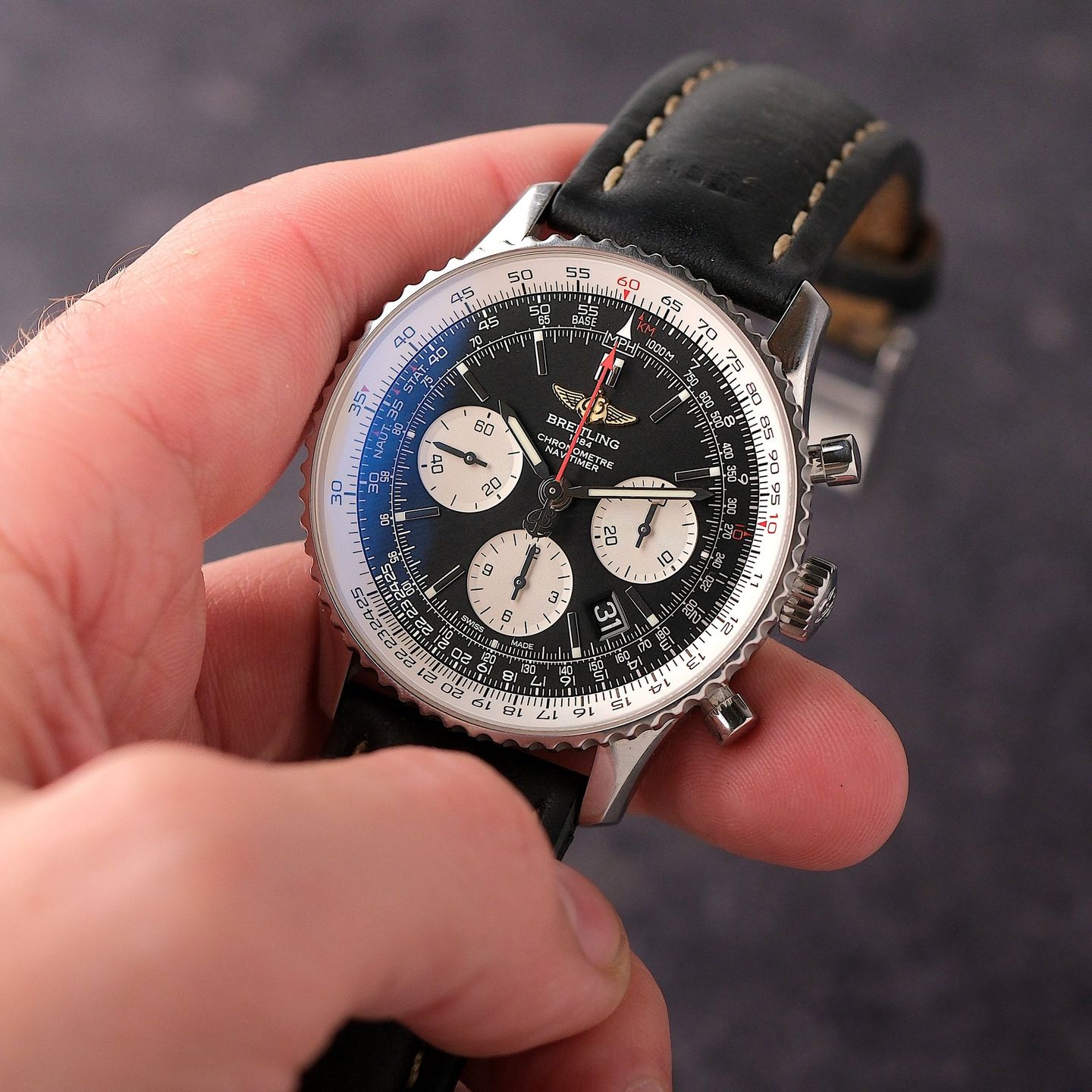 Breitling Navitimer 01 AB0120 (Unknown (random serial)) - Black dial 43 mm Steel case (7/8)