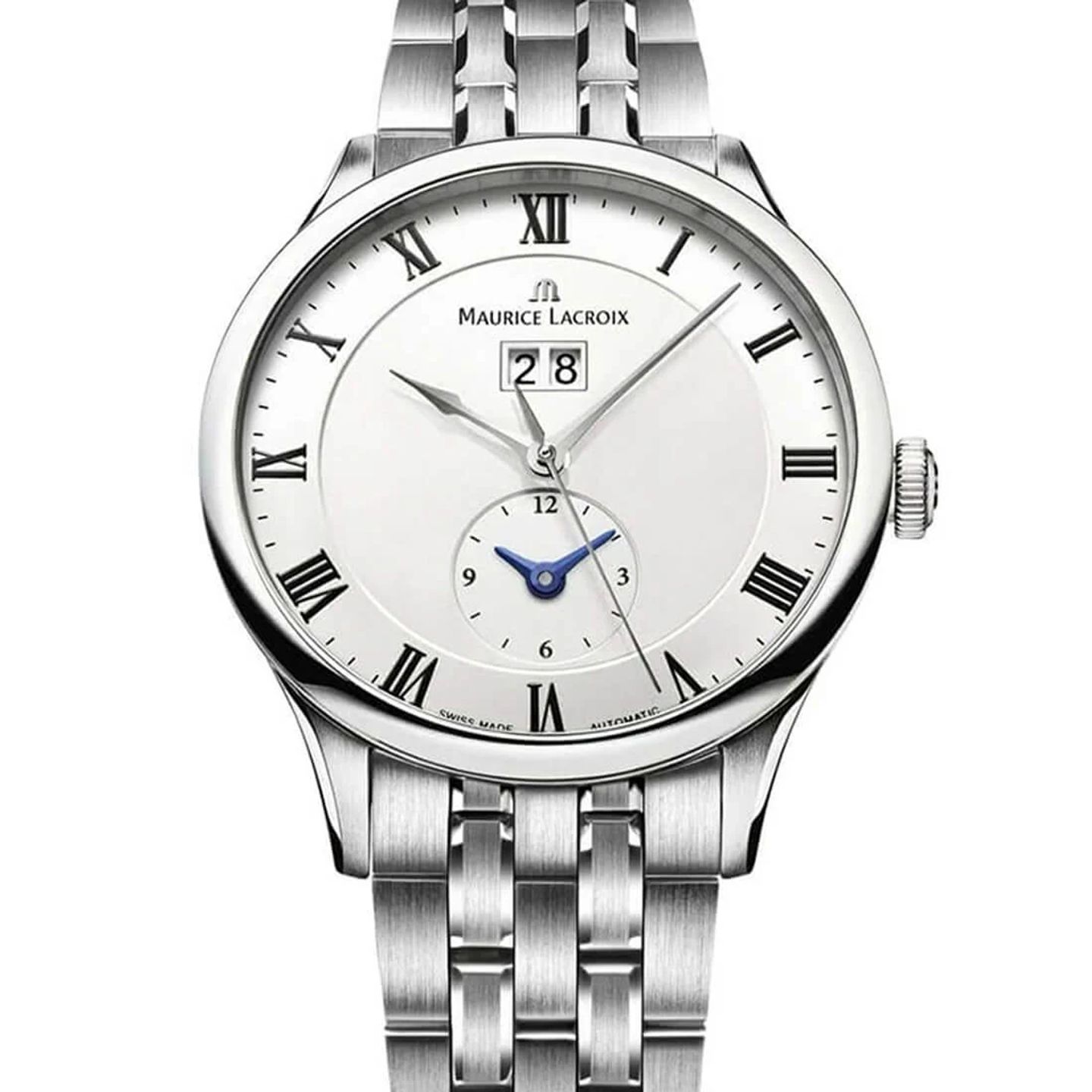 Maurice Lacroix Masterpiece MP6707-SS002-112 (2023) - Wit wijzerplaat 40mm Staal (2/3)