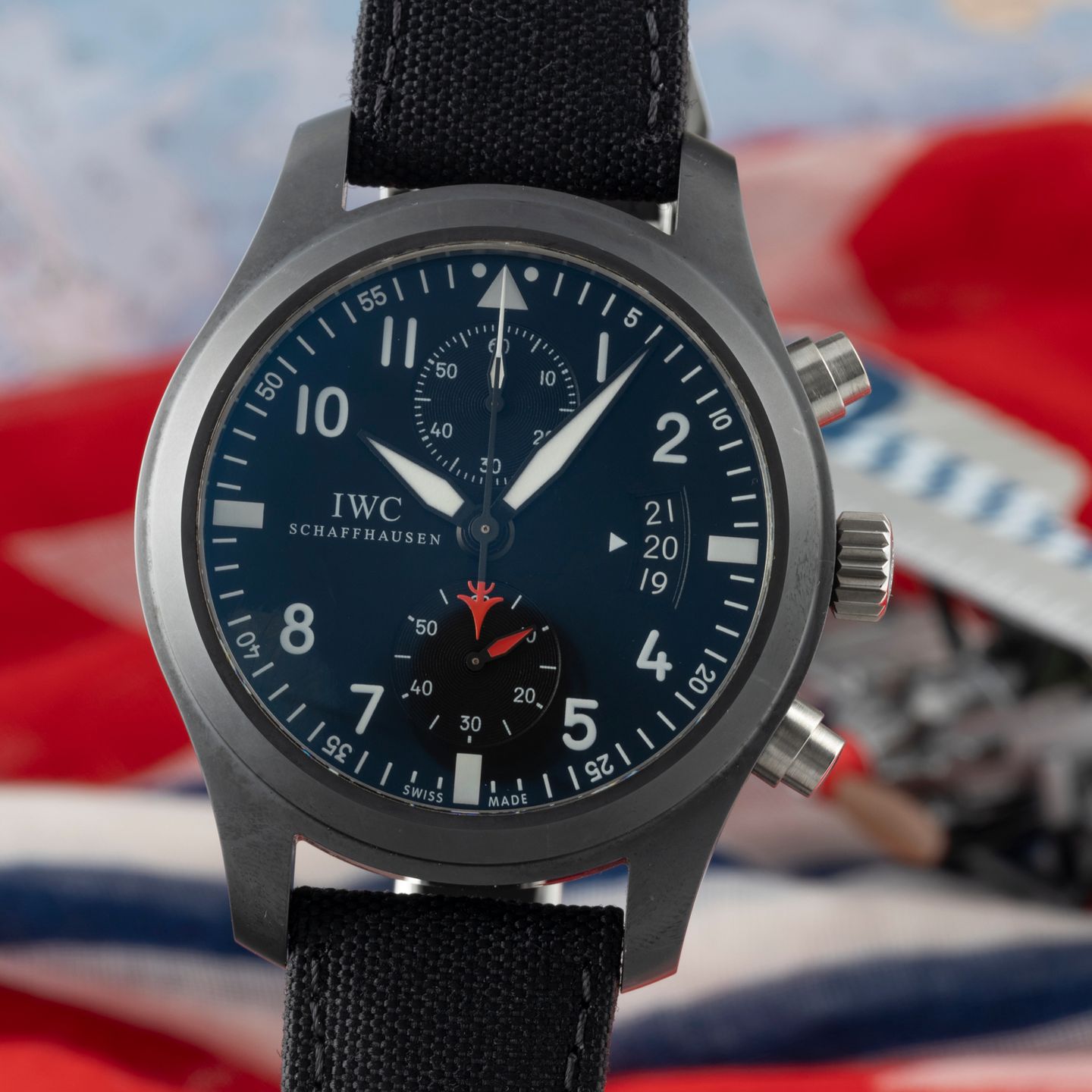 IWC Pilot Chronograph IW388001 (Onbekend (willekeurig serienummer)) - Zwart wijzerplaat 46mm Keramiek (3/8)