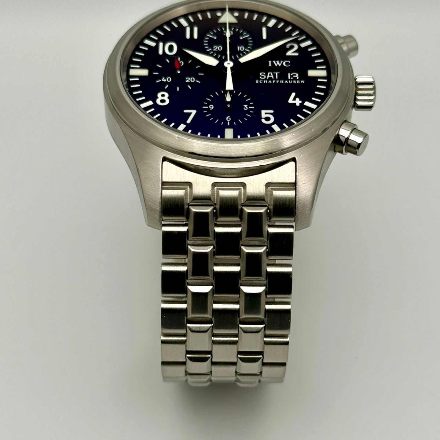 IWC Pilot Chronograph IW371701 (2006) - Black dial 42 mm Steel case (6/8)