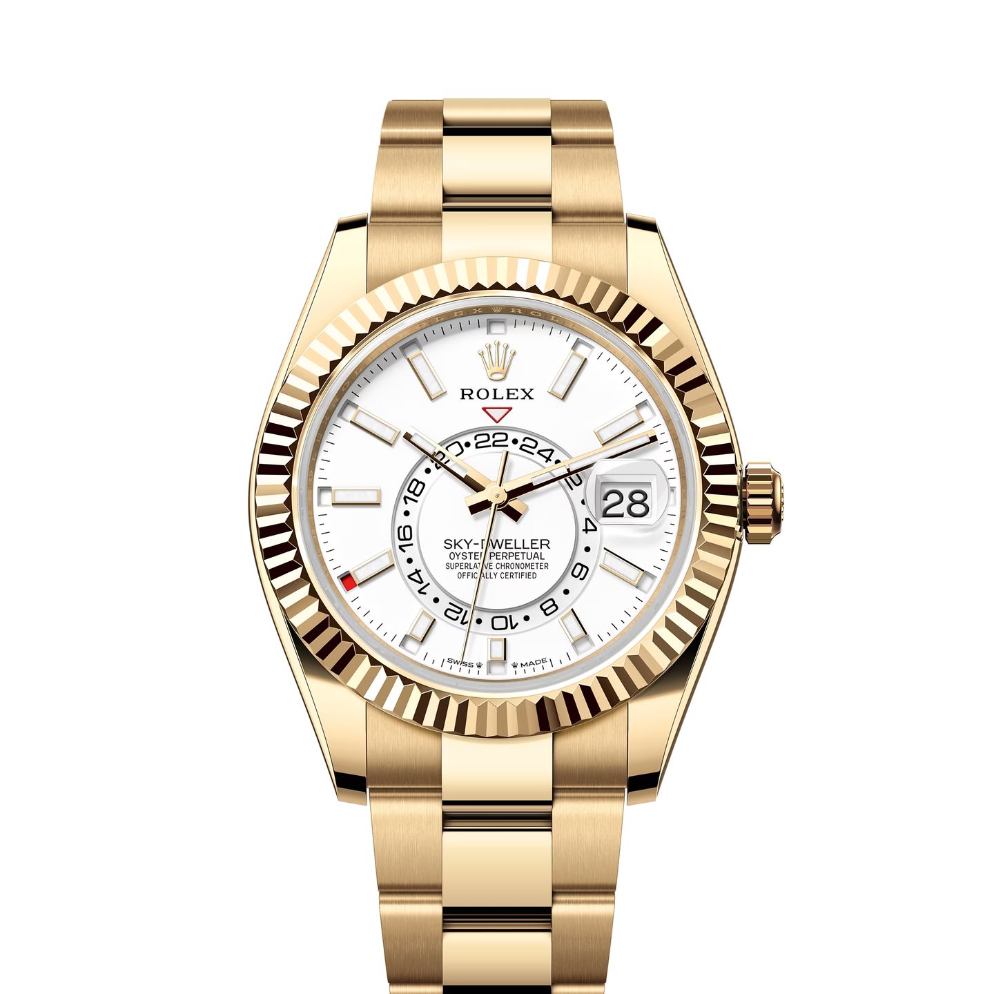 Rolex Sky-Dweller 336938 (2024) - Wit wijzerplaat 42mm Geelgoud (1/1)