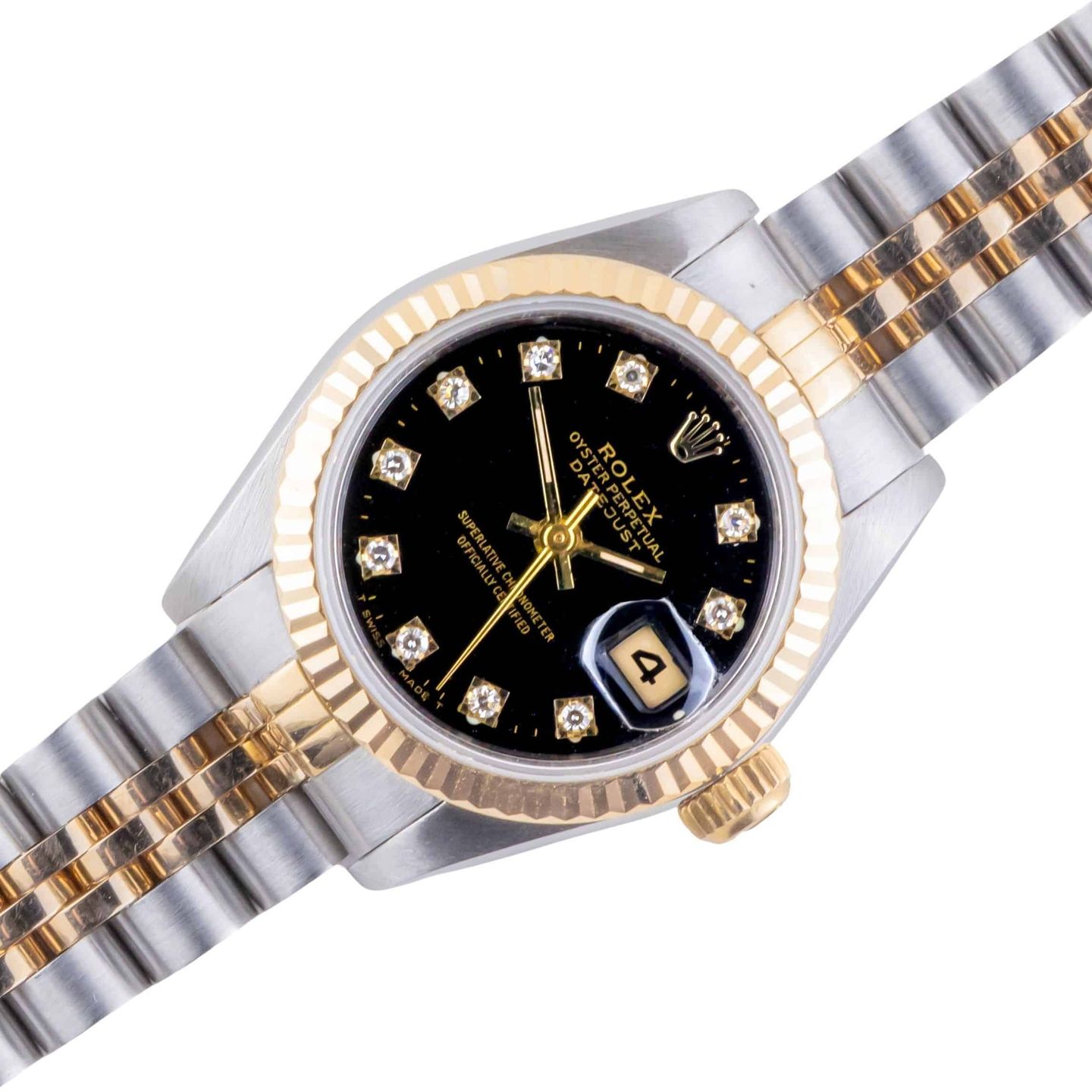 Rolex Lady-Datejust 69173 (1991) - Black dial 26 mm Gold/Steel case (1/8)