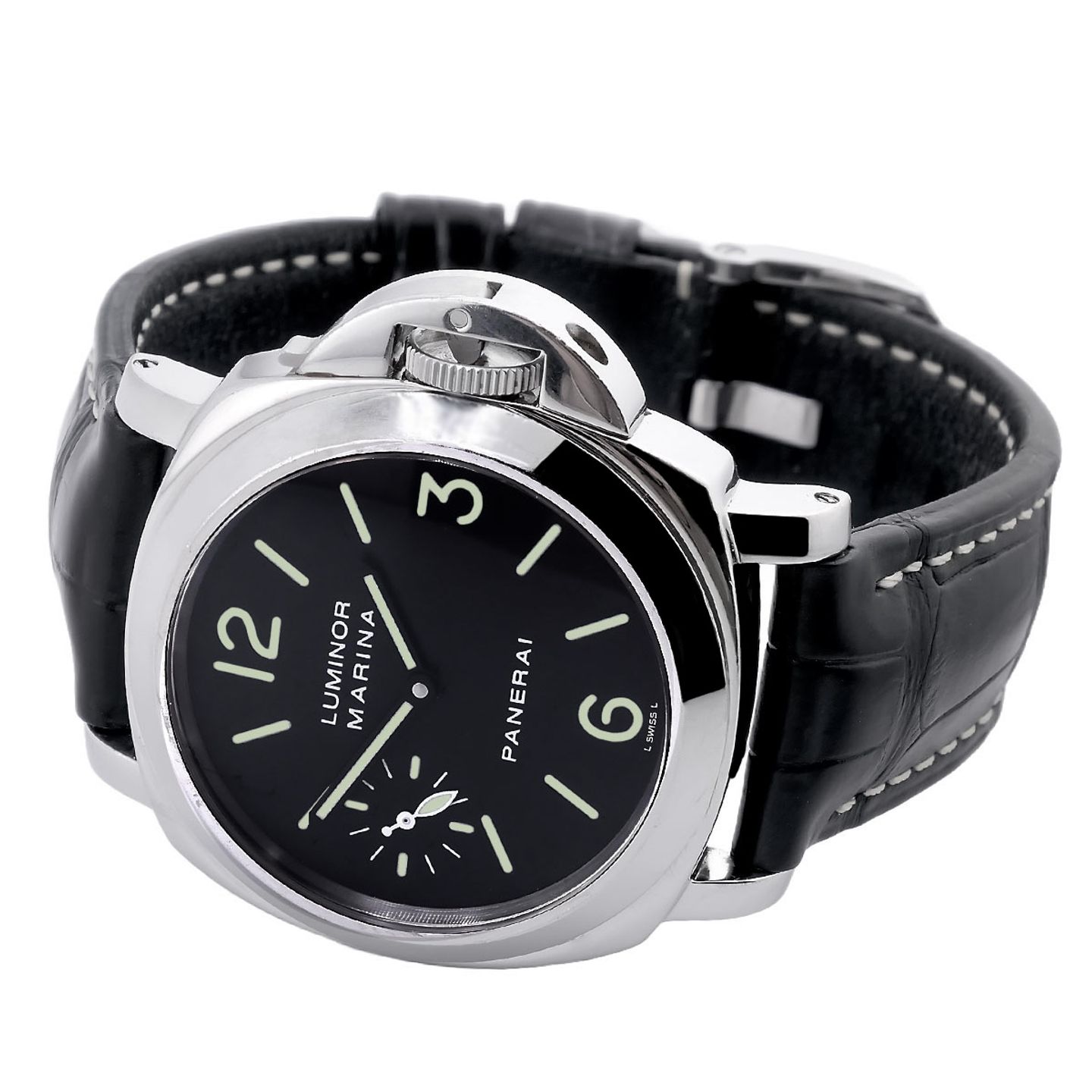 Panerai Luminor Marina PAM00001 (1999) - Zwart wijzerplaat 44mm Staal (8/8)
