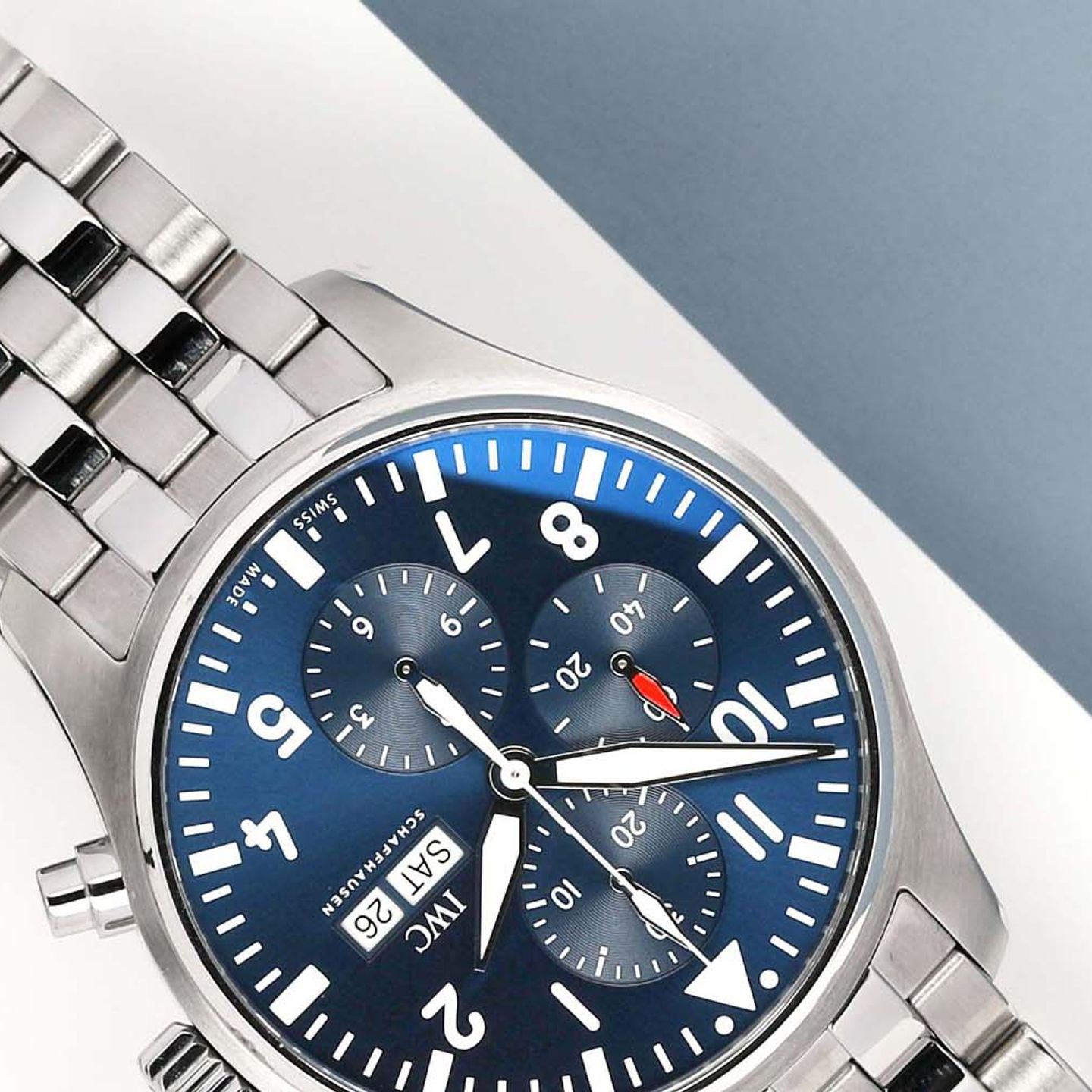 IWC Pilot Chronograph IW377717 (2017) - Blue dial 43 mm Steel case (4/7)