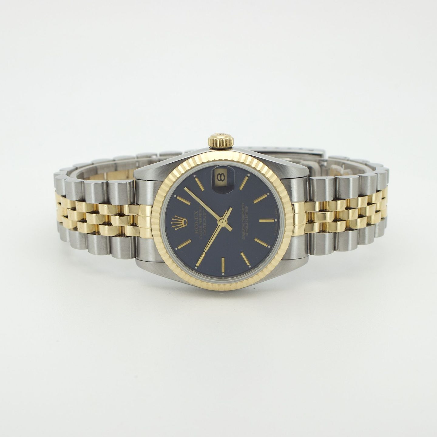 Rolex Datejust 31 68273 (1995) - Blue dial 31 mm Gold/Steel case (3/8)