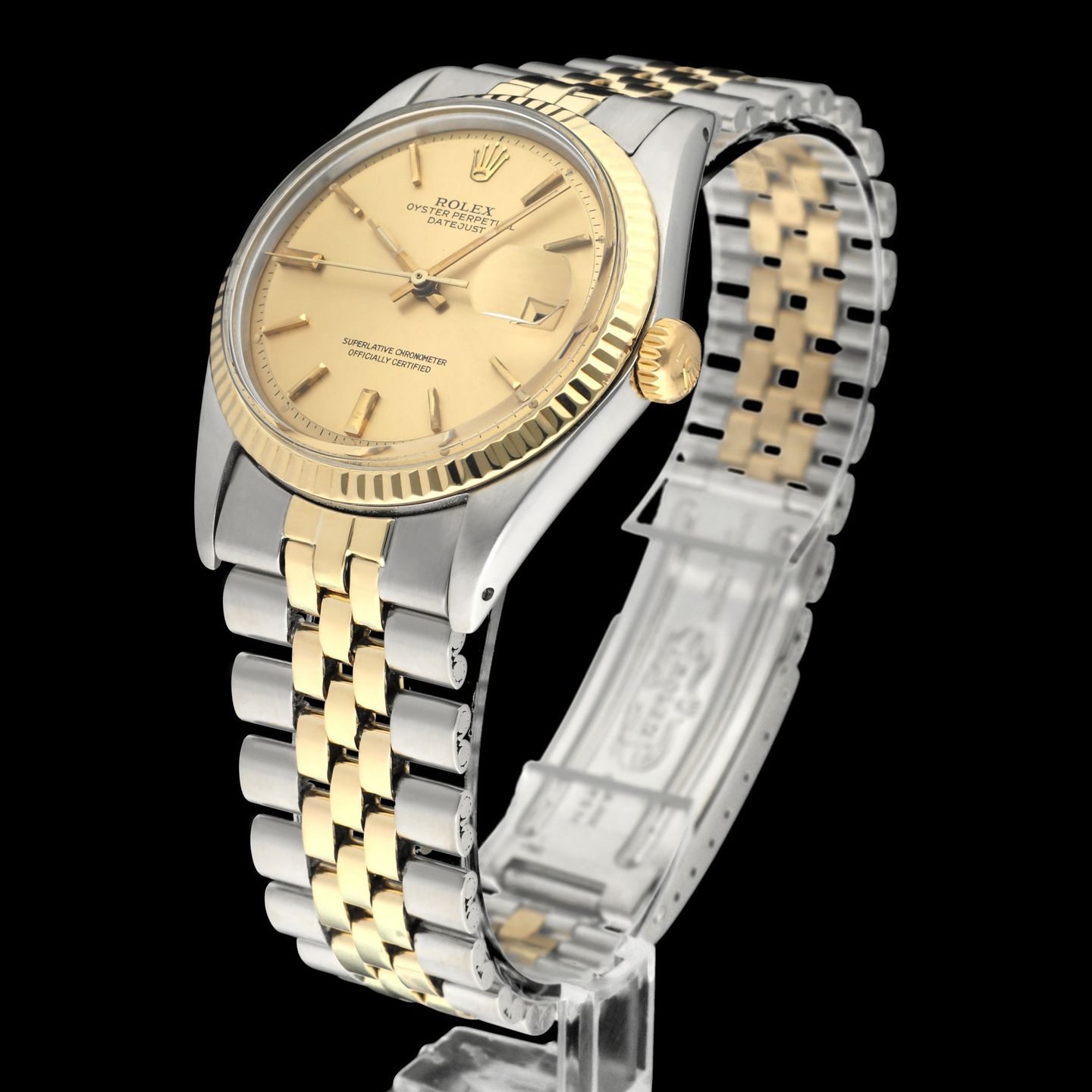 Rolex Datejust 1601 (1974) - Champagne dial 36 mm Gold/Steel case (5/8)