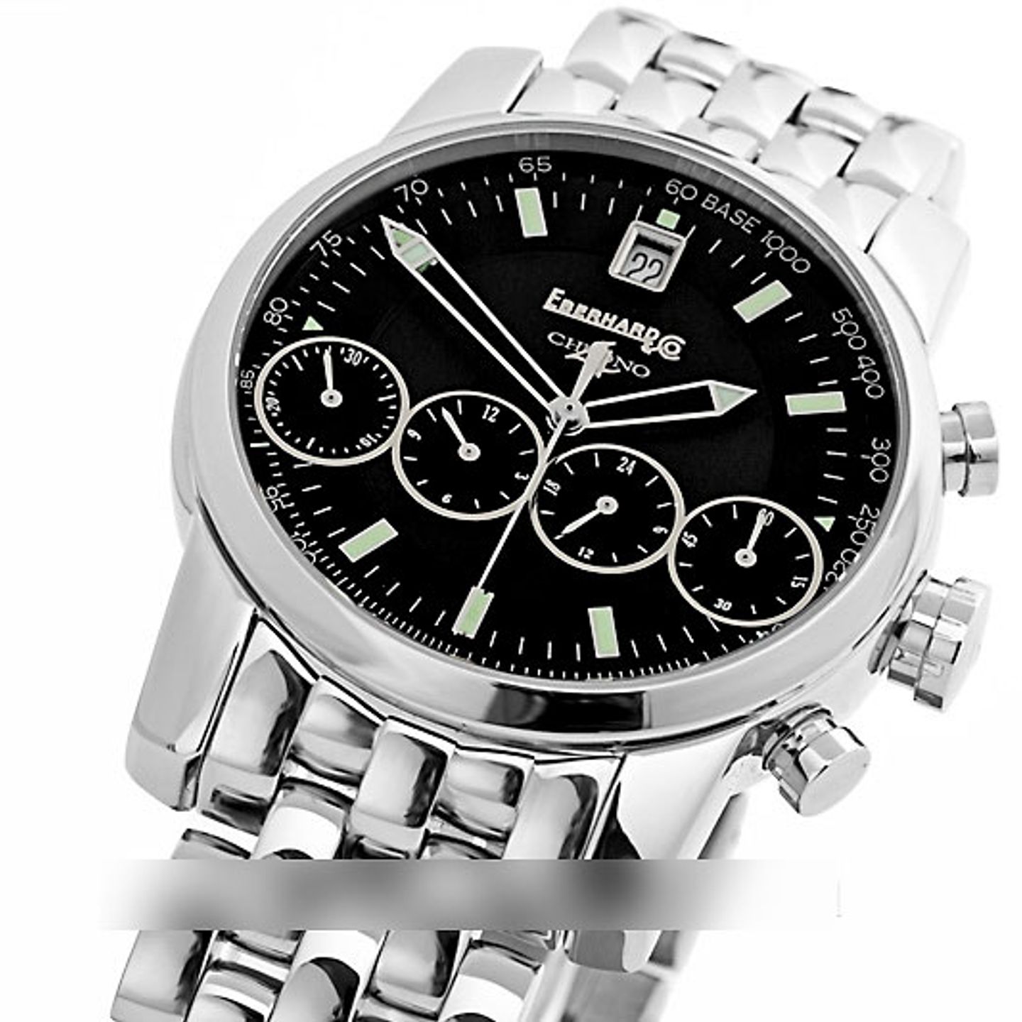 Eberhard & Co. Chrono 4 31041 (2007) - Zwart wijzerplaat 40mm Staal (2/4)