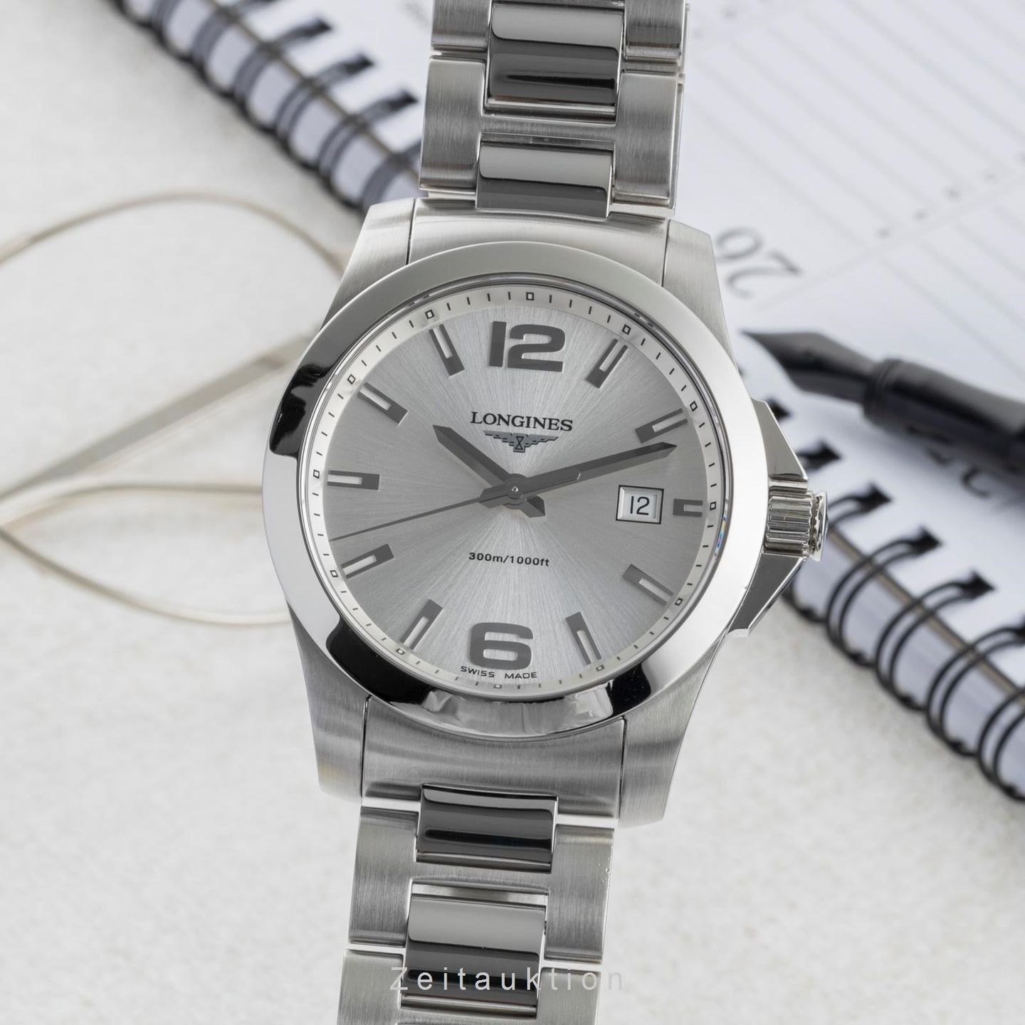 Longines Conquest L3.659.4.76.6 (2010) - Zilver wijzerplaat 41mm Staal (1/8)