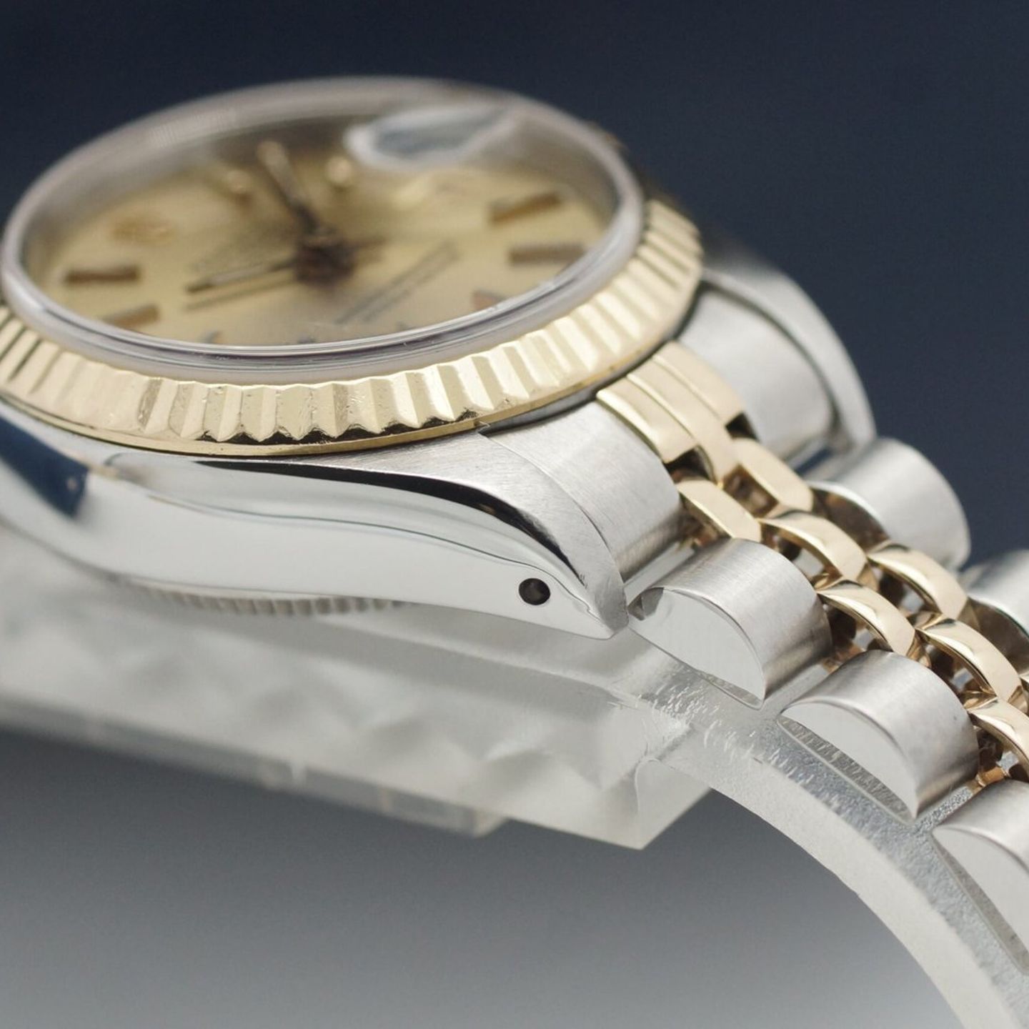 Rolex Lady-Datejust 69173 (1987) - Champagne dial 26 mm Gold/Steel case (7/8)