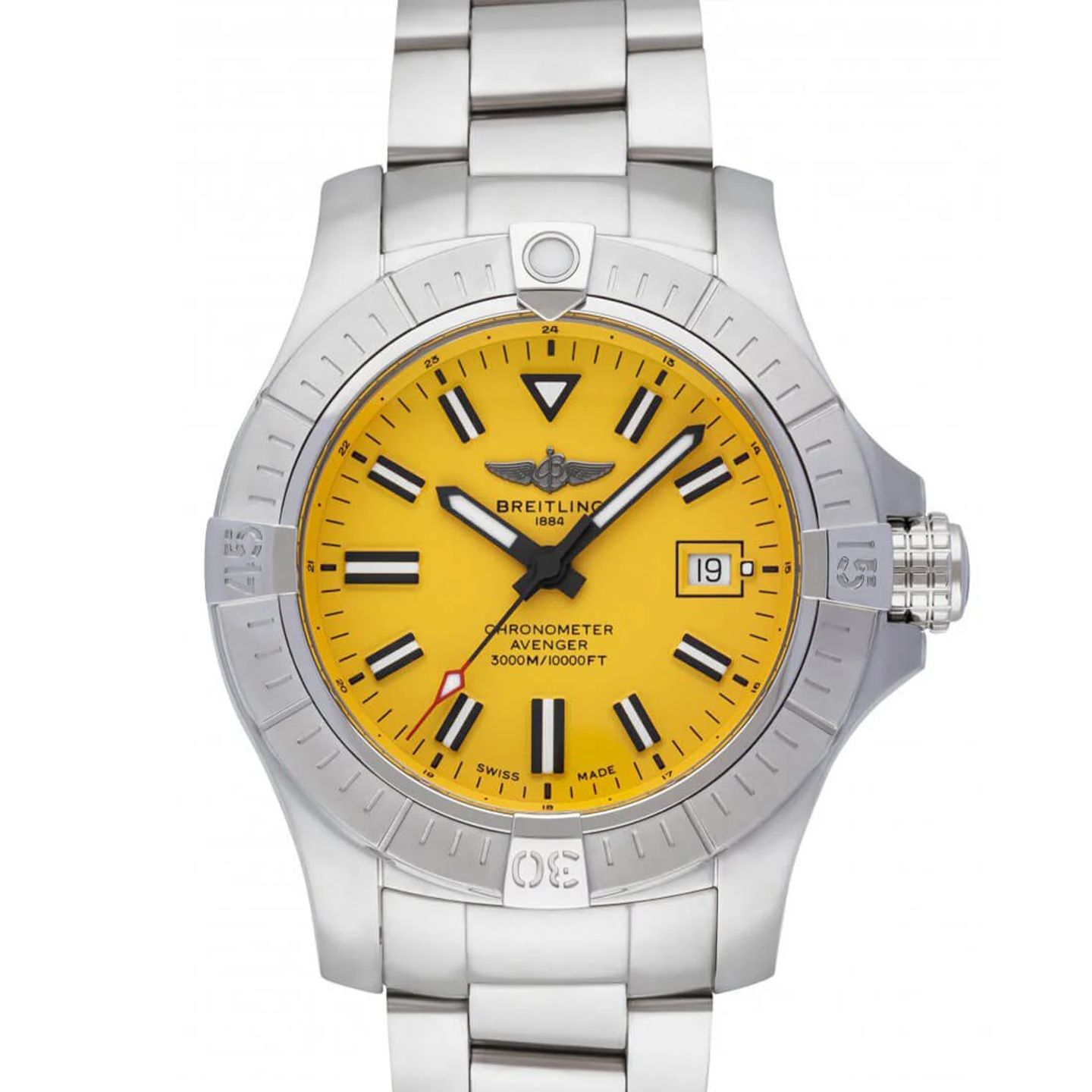 Breitling Avenger A17319101I1A1 (2023) - Geel wijzerplaat 45mm Staal (2/2)