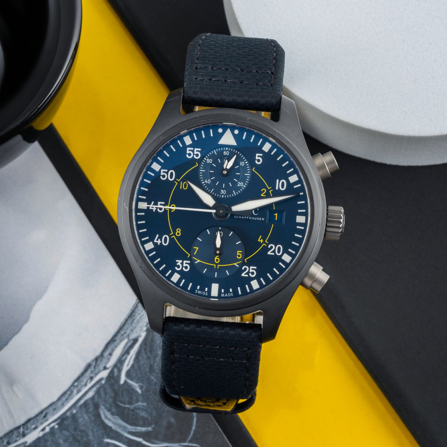 IWC Pilot Chronograph Top Gun IW389008 (Unknown (random serial)) - Blue dial 44 mm Ceramic case (1/8)