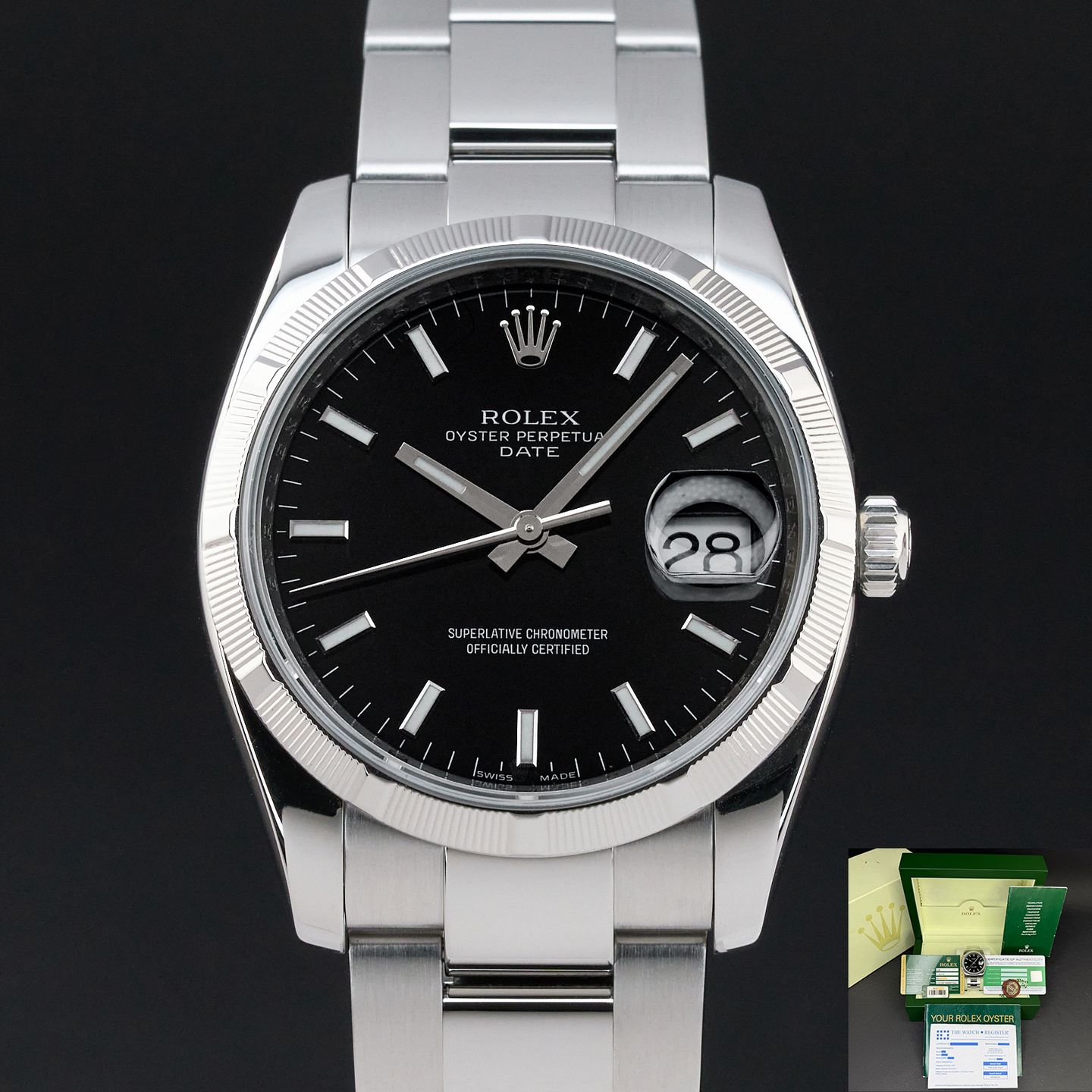 Rolex Oyster Perpetual Date 115210 (2008) - 34 mm Steel case (1/8)