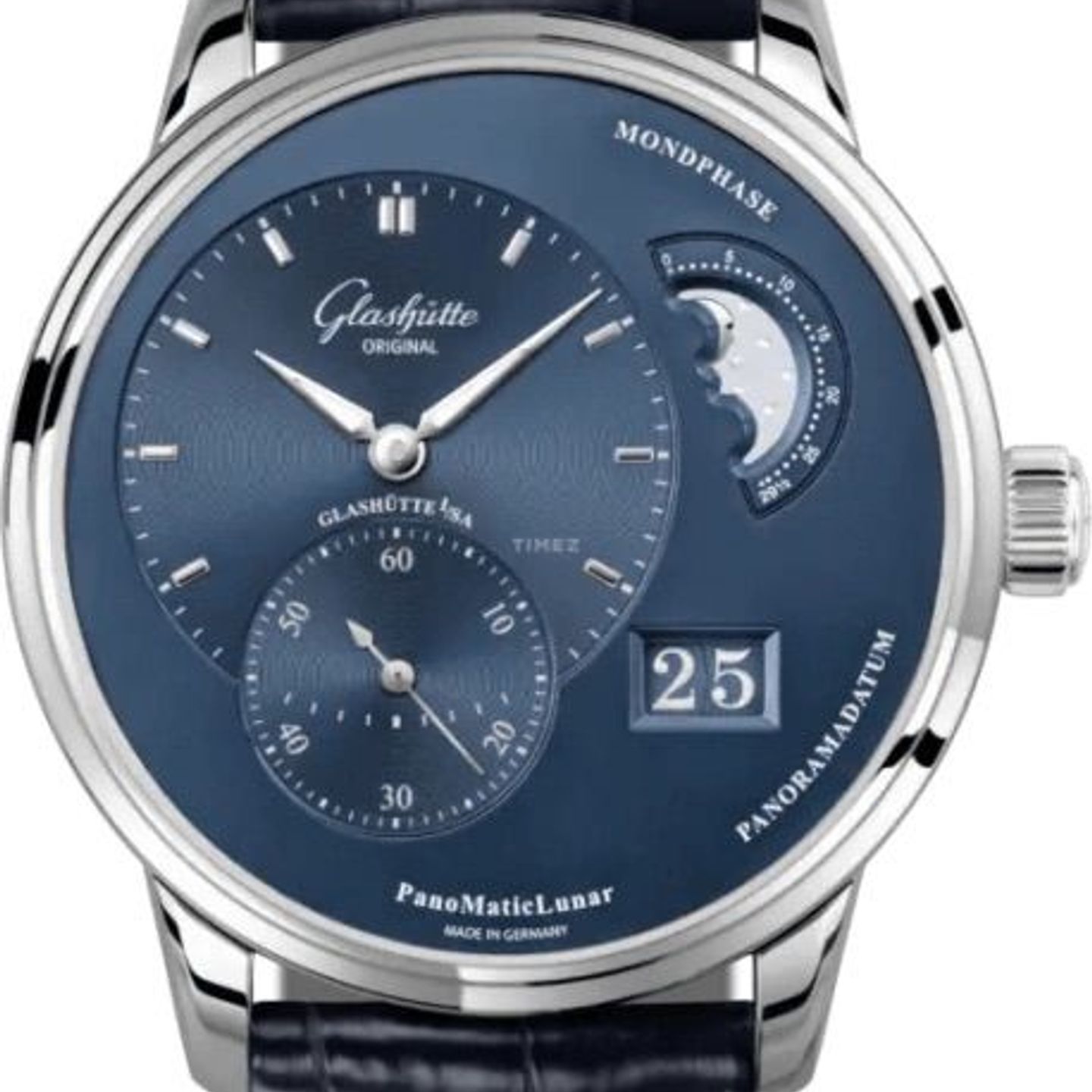 Glashütte Original PanoMaticLunar 90-02-46-32-61 (2024) - Blauw wijzerplaat 40mm Staal (1/1)