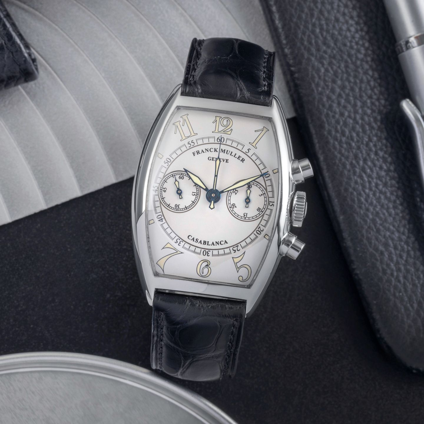 Franck Muller Casablanca 5850 C CC (1998) - White dial 32 mm Steel case (1/8)