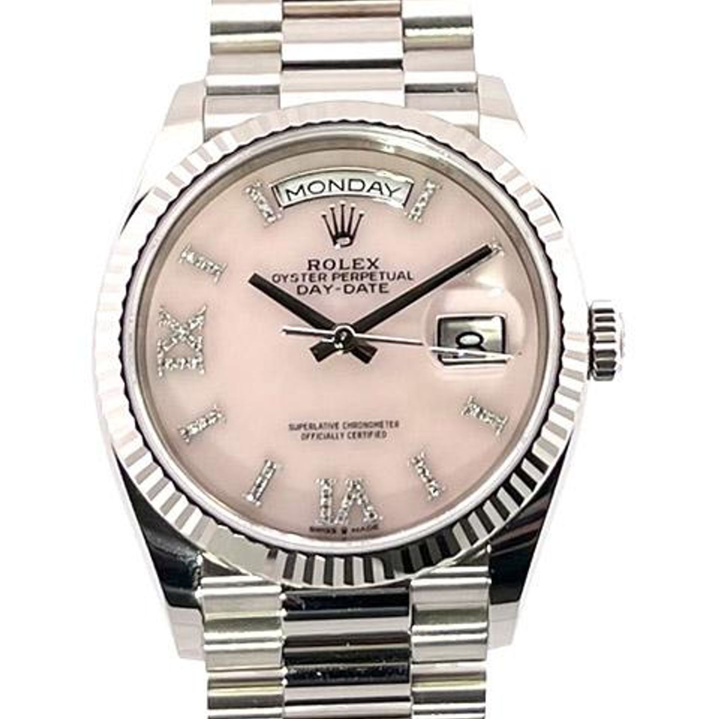 Rolex Day-Date 36 128239 (2019) - Pink dial 36 mm White Gold case (1/8)