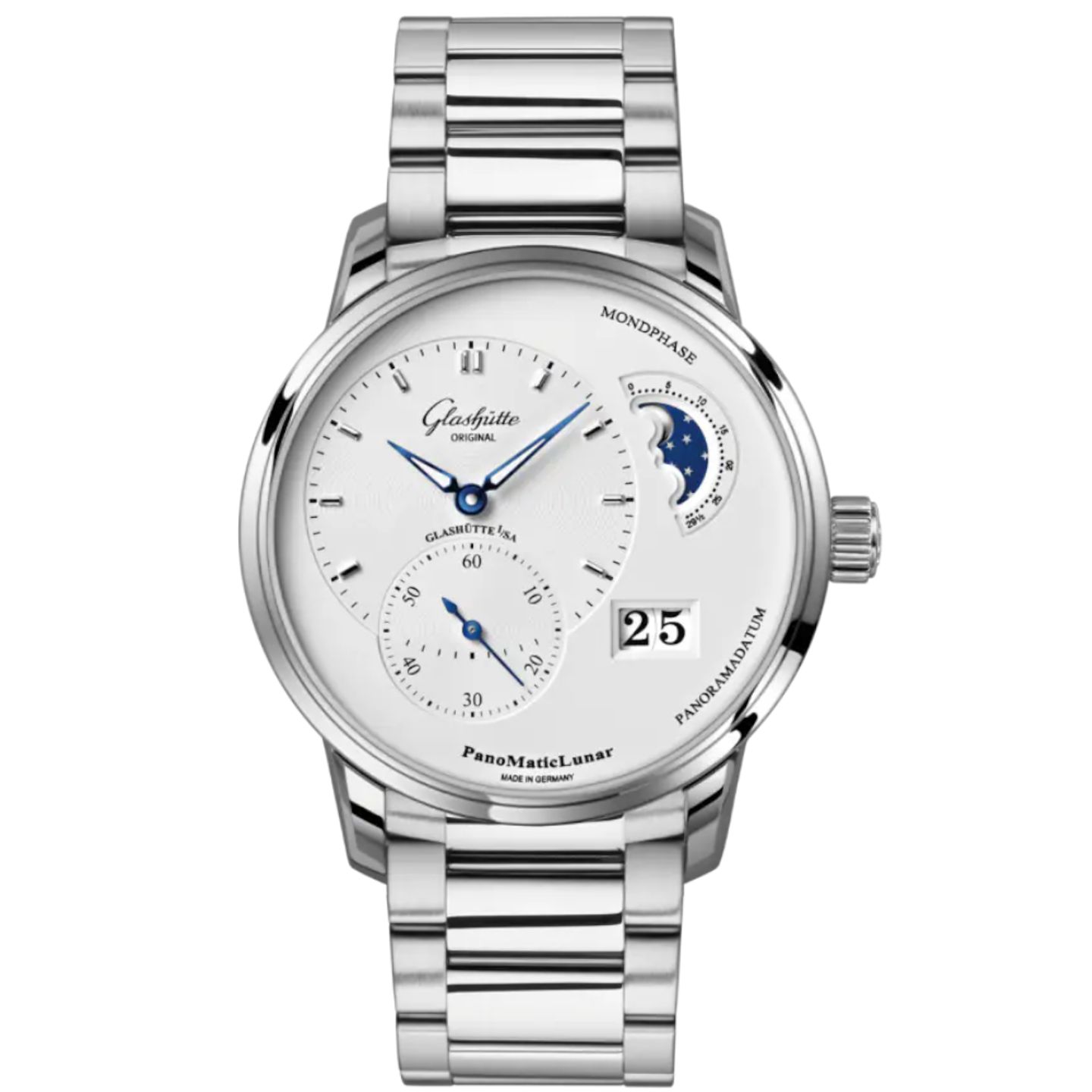 Glashütte Original PanoMaticLunar 1-90-02-42-32-71 (2024) - Zilver wijzerplaat 40mm Staal (1/8)