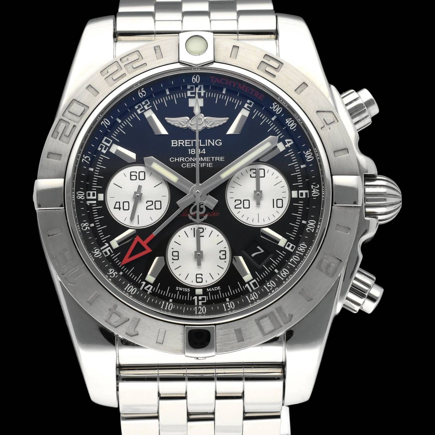 Breitling Chronomat 44 GMT AB0420 (2016) - Black dial 44 mm Steel case (1/8)
