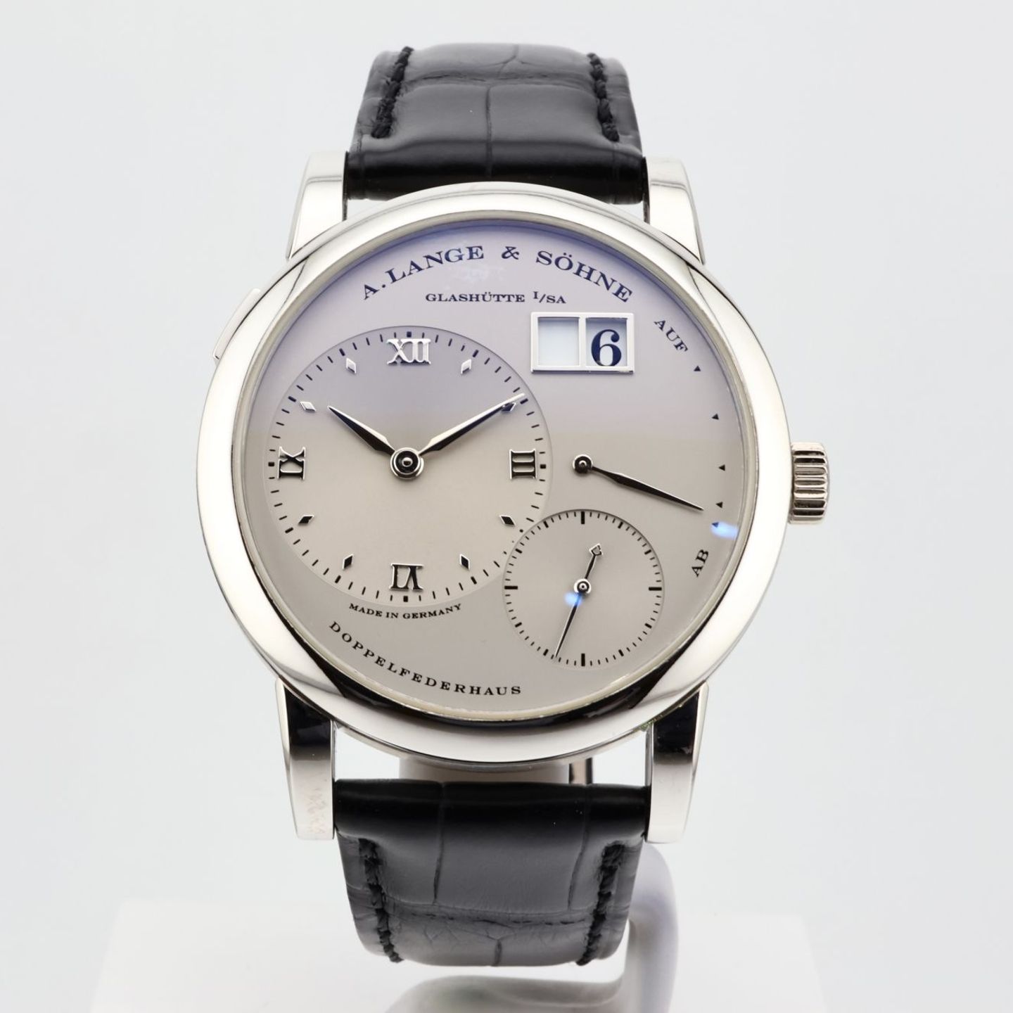A. Lange & Söhne Lange 1 101.025 (Onbekend (willekeurig serienummer)) - Grijs wijzerplaat 38mm Platina (1/1)