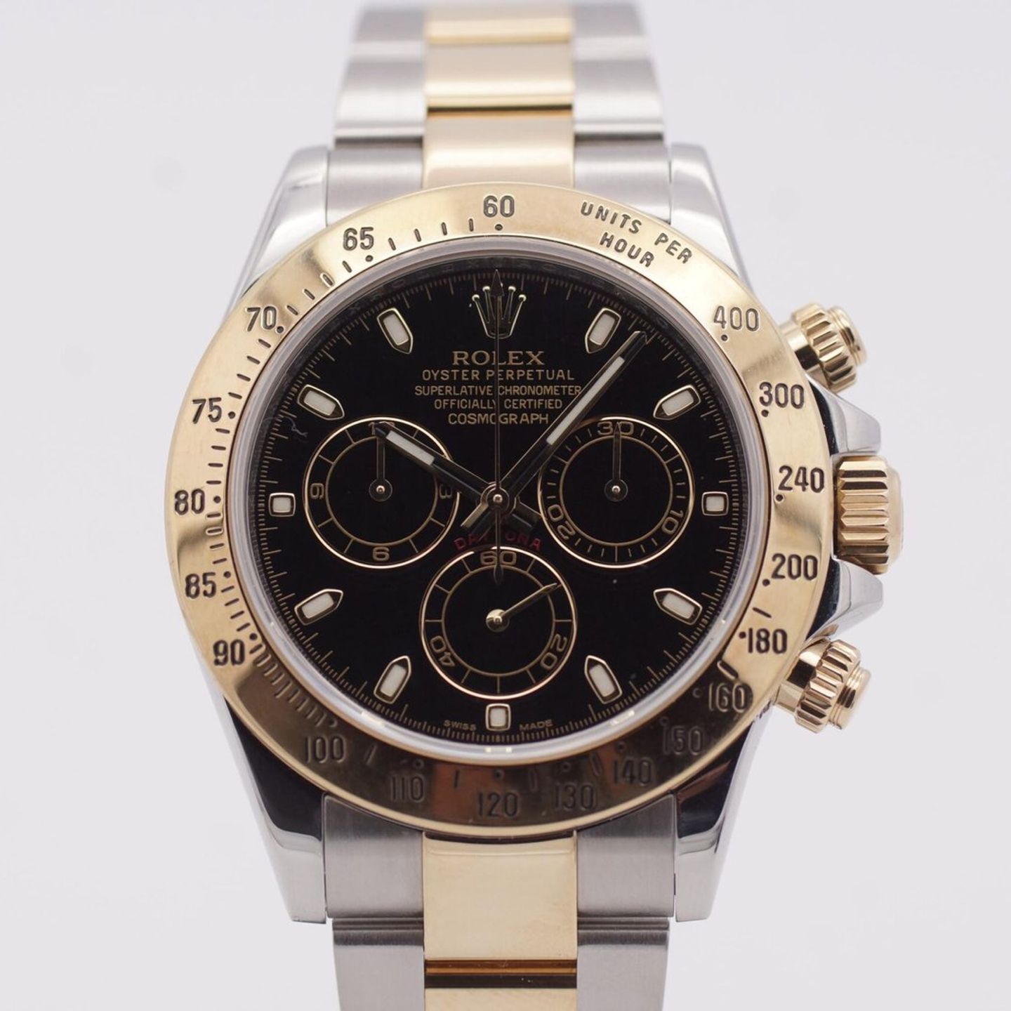 Rolex Daytona 116523 (2015) - Zwart wijzerplaat 40mm Goud/Staal (2/8)