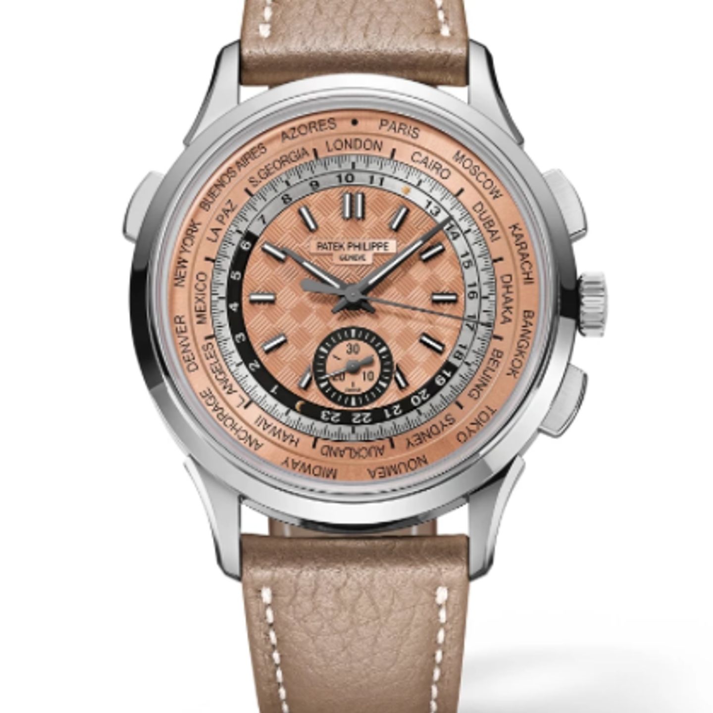 Patek Philippe World Time Chronograph 5935A-001 (2023) - Pink dial 41 mm Steel case (1/1)