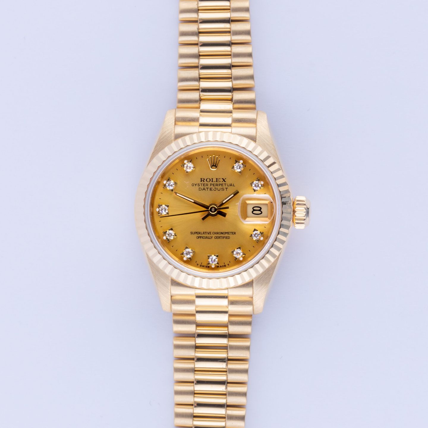 Rolex Lady-Datejust 69178 (1987) - Champagne dial 26 mm Yellow Gold case (3/8)