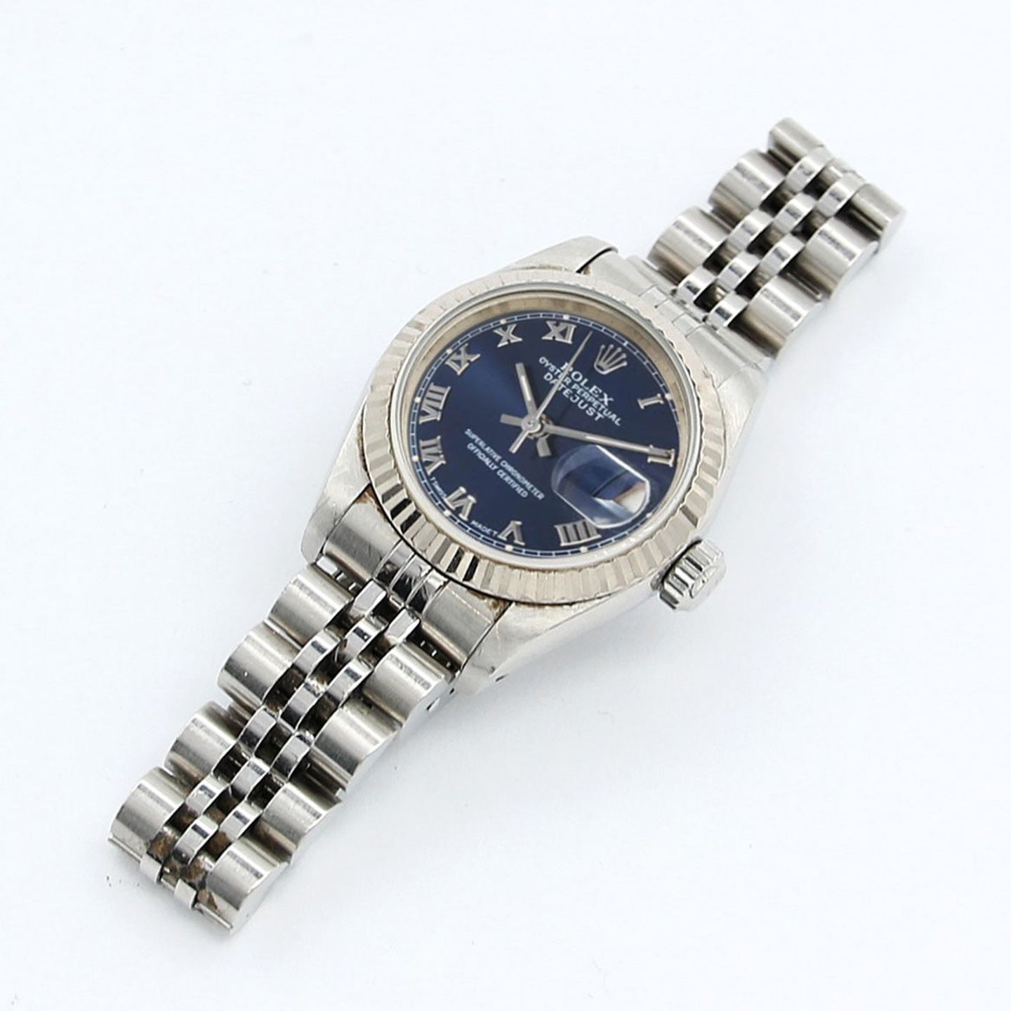 Rolex Lady-Datejust 69174 (Unknown (random serial)) - Blue dial 26 mm Steel case (6/8)