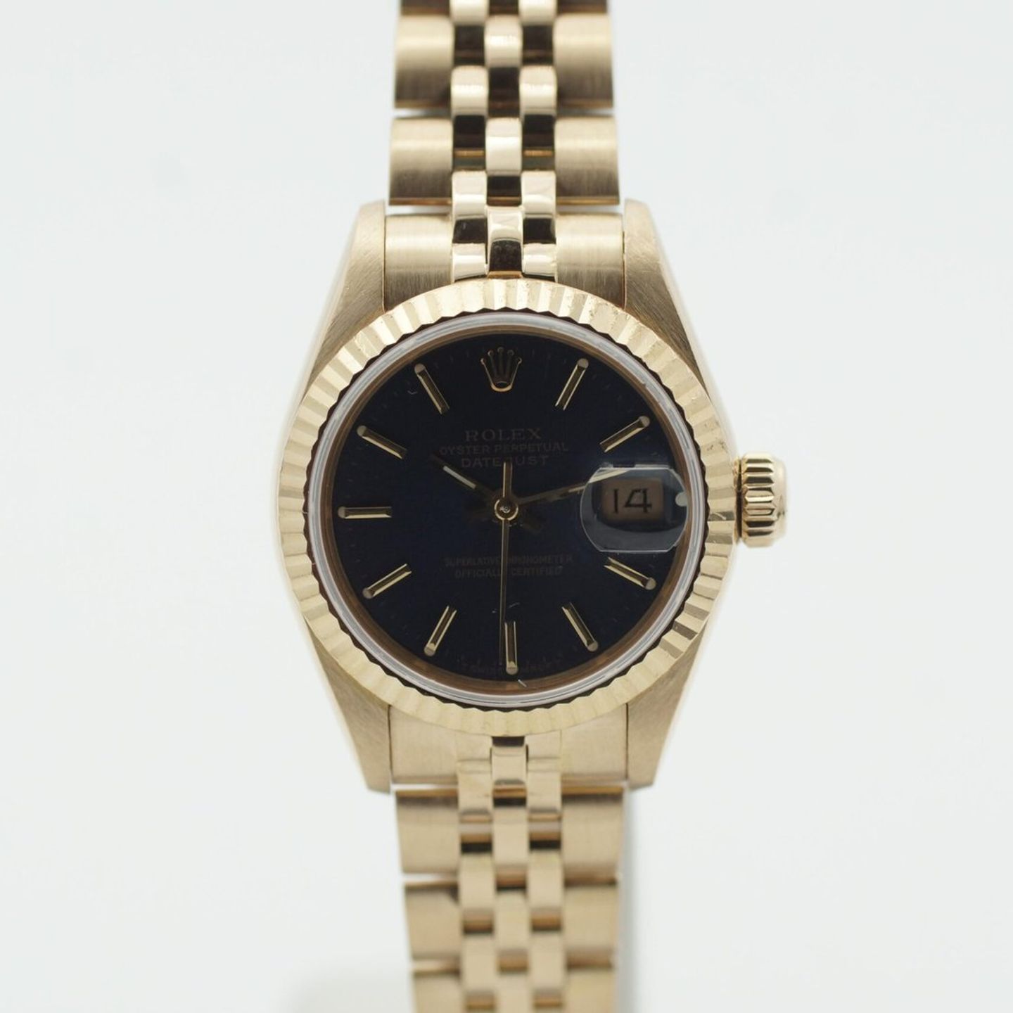 Rolex Lady-Datejust 69178 (1991) - Blauw wijzerplaat 26mm Geelgoud (2/8)