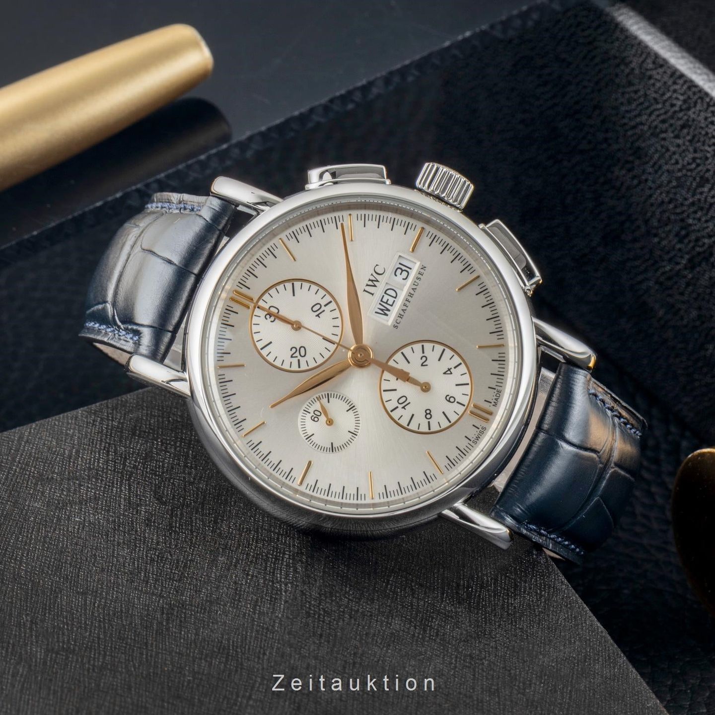 IWC Portofino Chronograph IW378302 (2008) - Silver dial 41 mm Steel case (2/8)