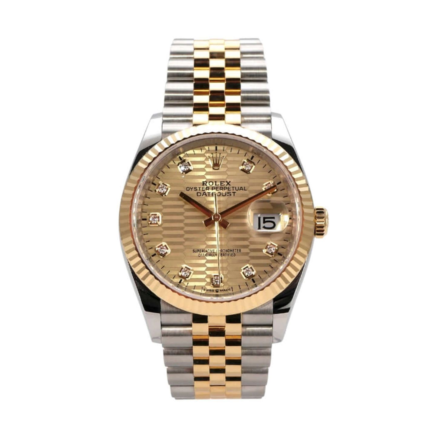 Rolex Datejust 36 126233 (2022) - Champagne wijzerplaat 36mm Staal (2/8)